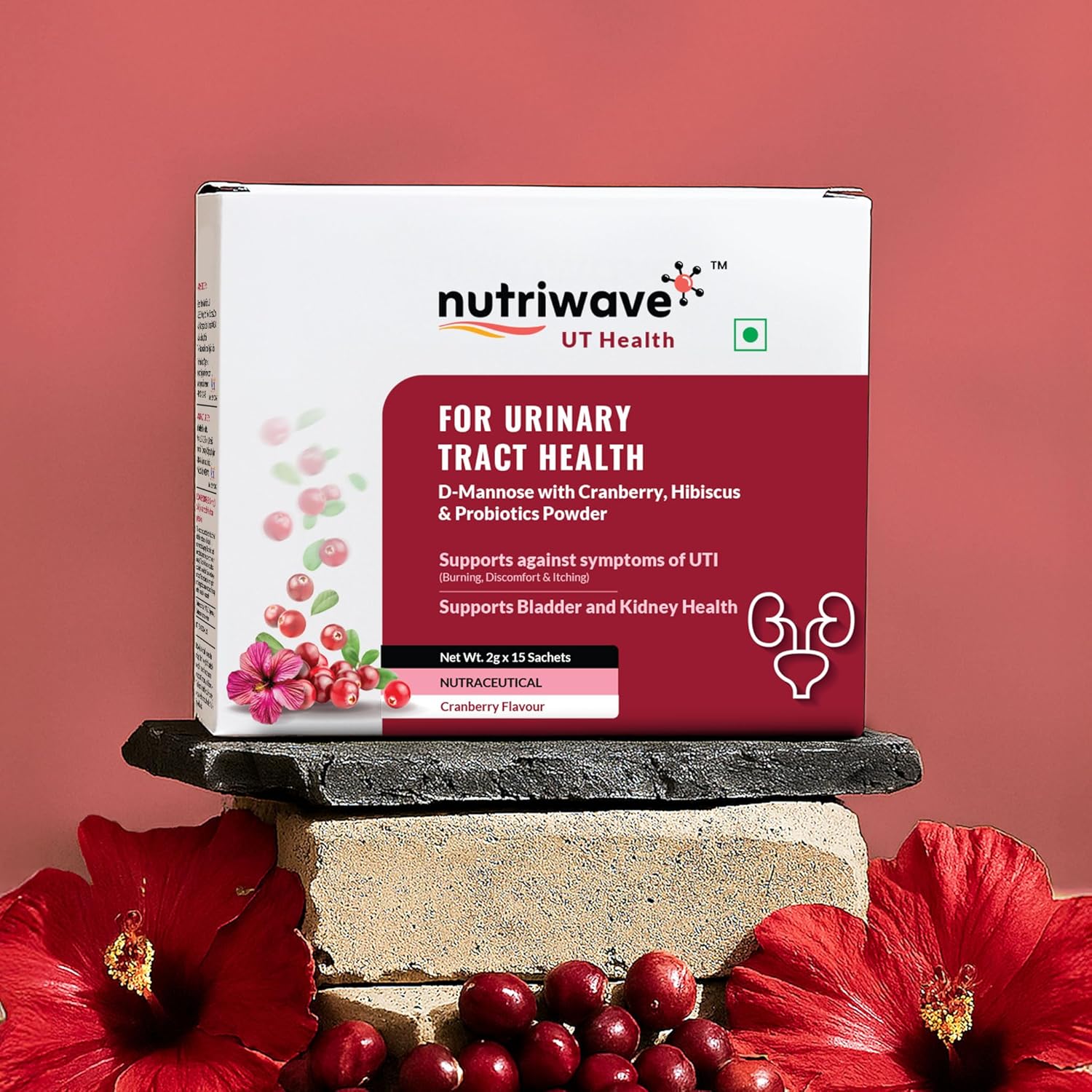 UT Health | UTI Prevention & Urinary Tract Support | With Cranberry Extract, D-Mannose, Hibiscus & 2 Probiotics | Helps Reduce Burning & Pain | Cranberry Flavour, 30 x 2g Powder Sachets - Image 2