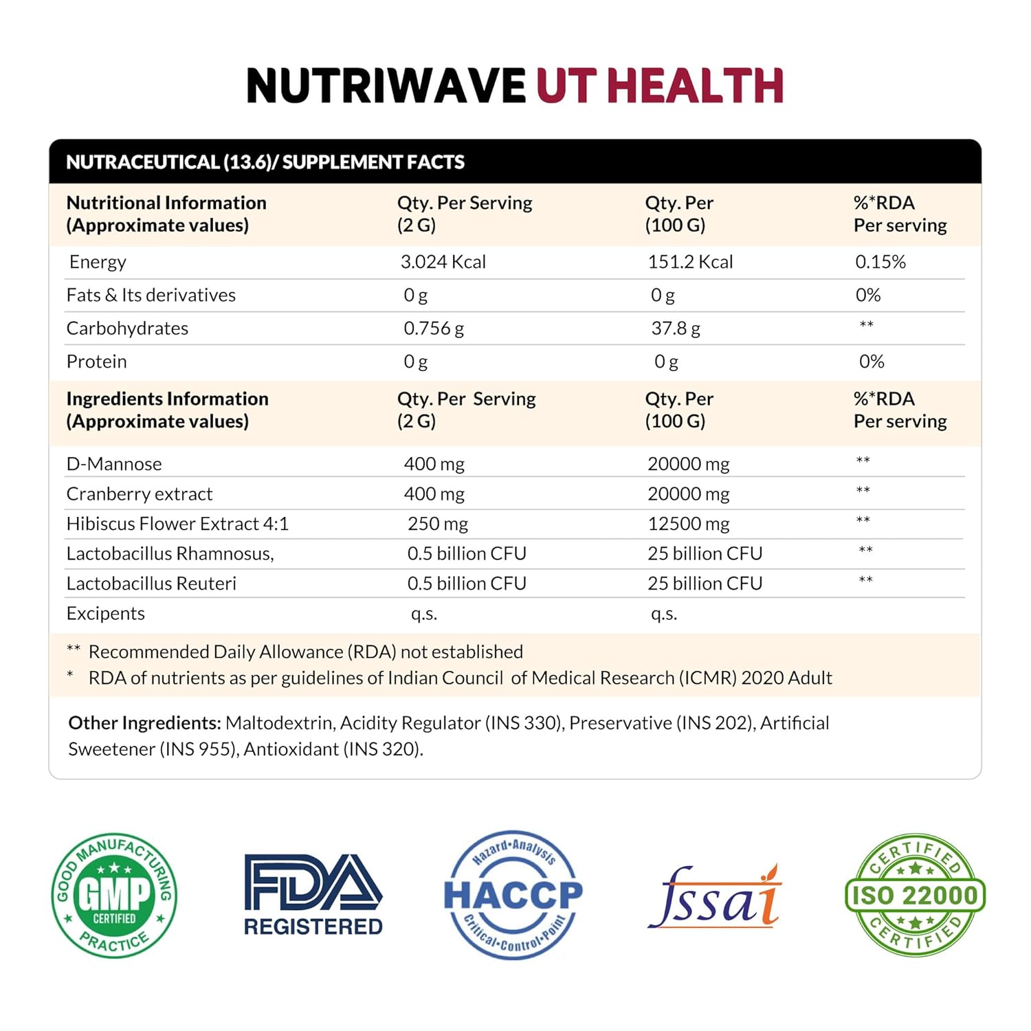 UT Health | UTI Prevention & Urinary Tract Support | With Cranberry Extract, D-Mannose, Hibiscus & 2 Probiotics | Helps Reduce Burning & Pain | Cranberry Flavour, 30 x 2g Powder Sachets - Image 3