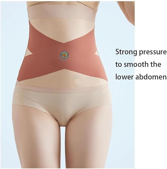 VKR Women’s High-Waist Shapewear Compression Briefs for Women, Post-Pregnancy Abdominal Support Band, After-Delivery & C-Section Friendly Belly Wrap, Everyday Waist and Tummy Support Wear (Beige) - Image 3