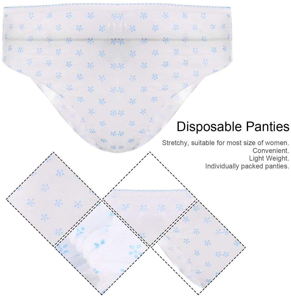 PLUMBURY Women Cotton Disposable Panties for Travelling/Spa/Surgery/Periods/Postpartum(Pack Of 12) X-Large - Image 4