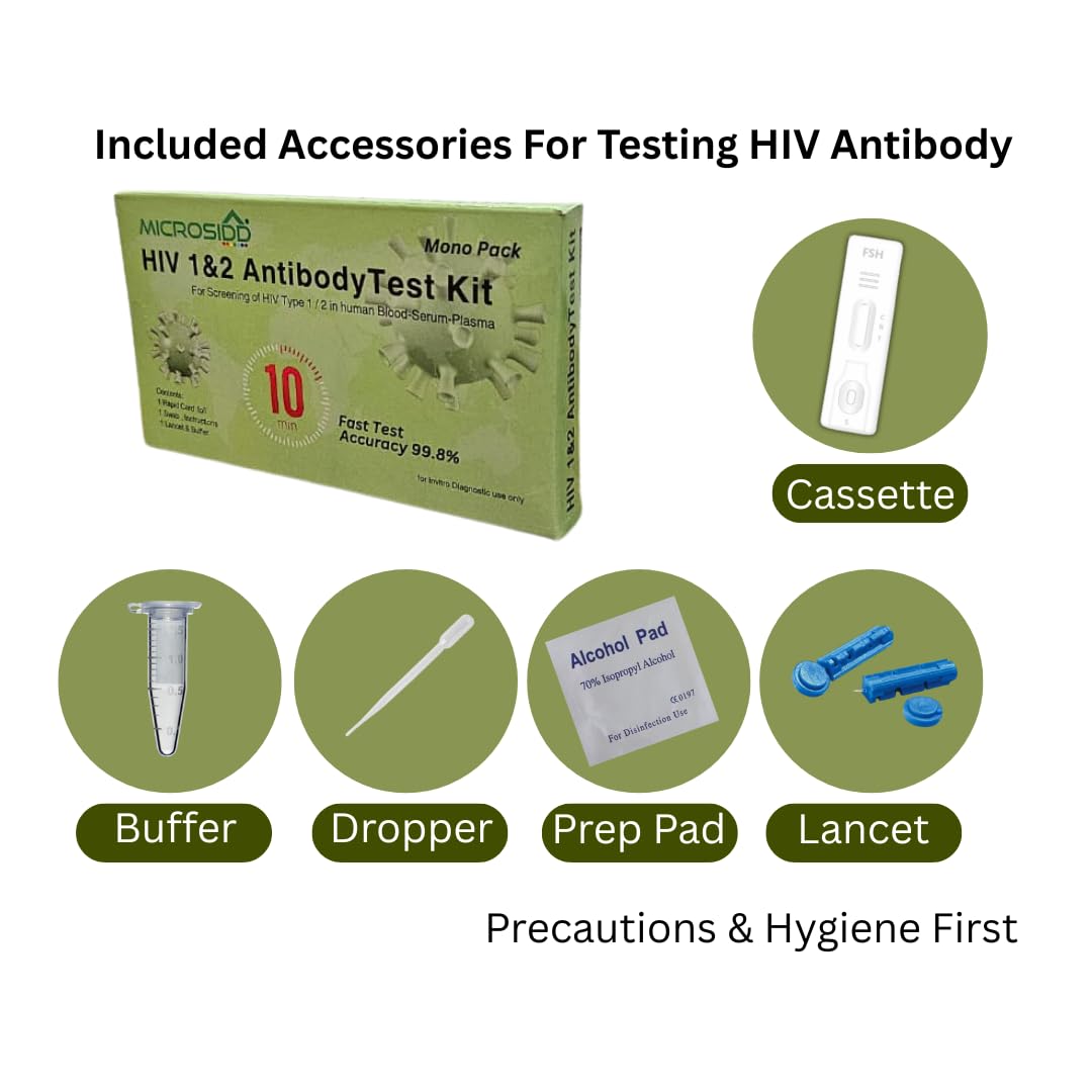 Microsidd HIV Antibody Rapid Test Kit, Point-of-Care, Blood Sample, 99.8% Accuracy, 2nd Generation (1) - Image 2