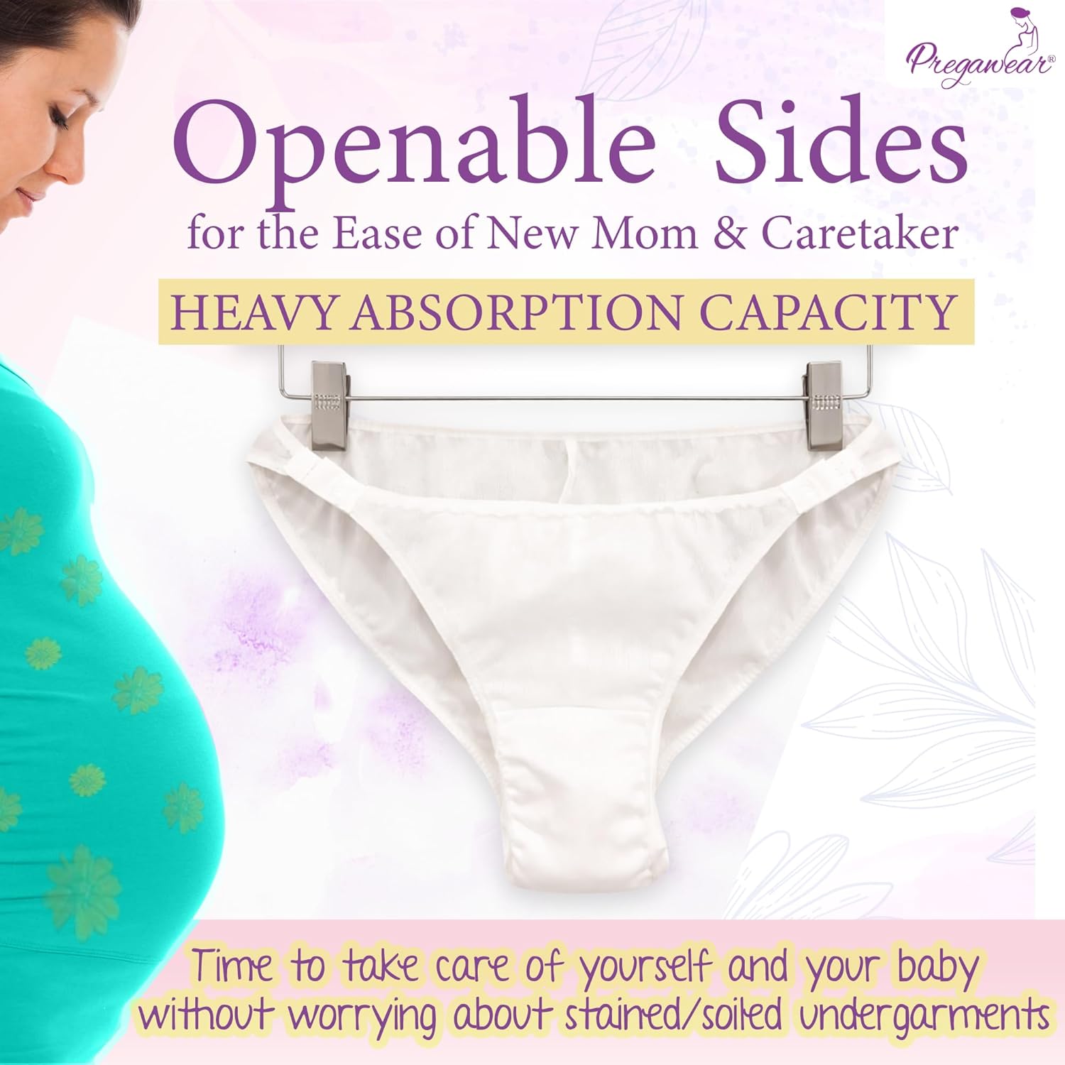 Pregawear C Section Maternity Panty(4) & Postpartum Panty(10) Combo |Low Rise 360˚ Coverage Disposable Underwear|Ultra Thin, 100% Leak Proof, Antifungal After Delivery Heavy Flow - Image 4