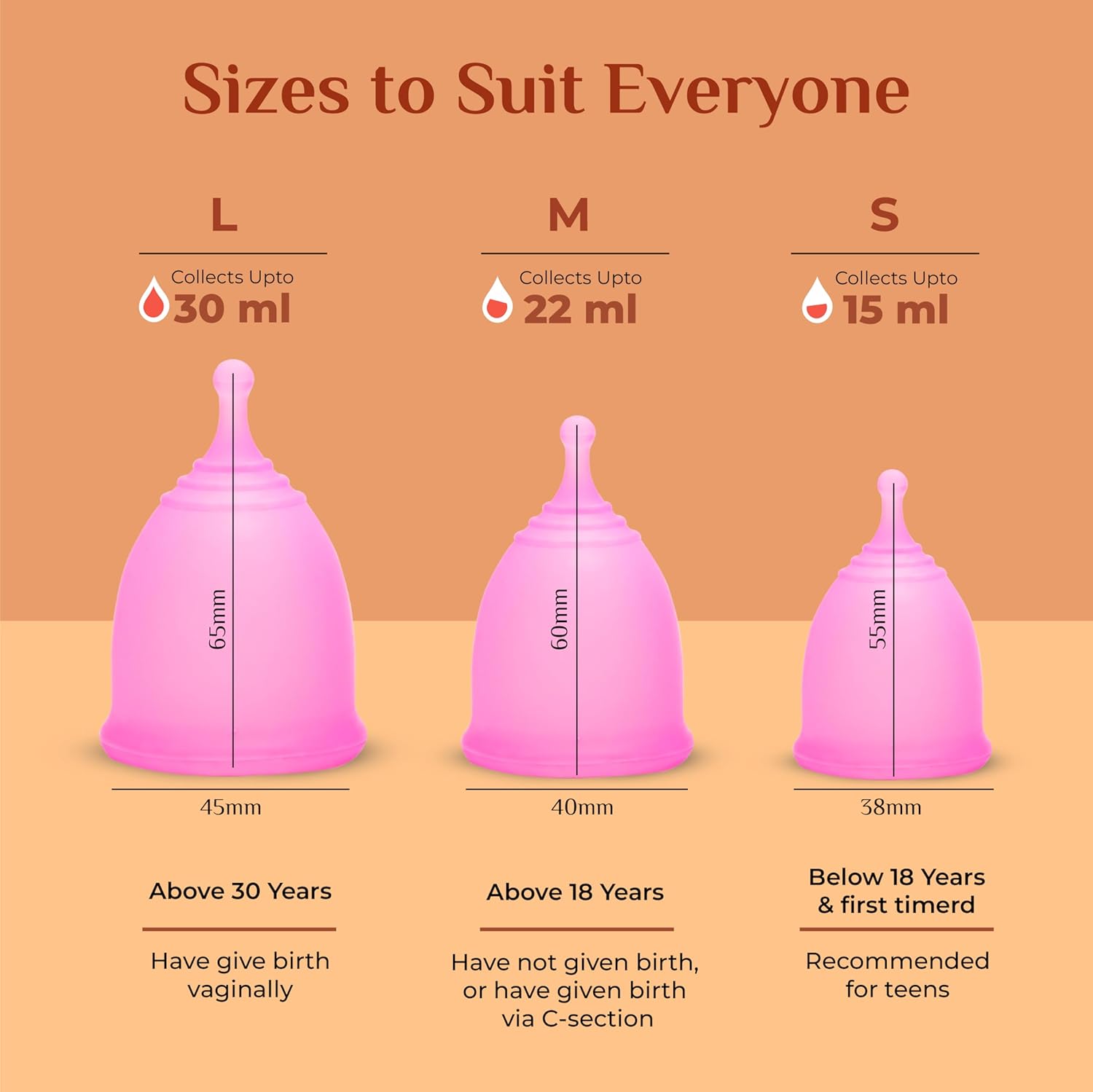 Reusable Menstrual Cup Medium with Applicator, Lubricant Gel & Sterilizer Case for Women - Soft Silicone, Leak-Proof Period Care Kit (M) - Image 4