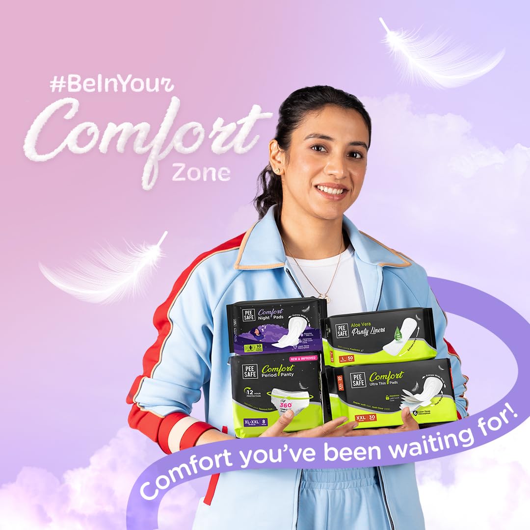 Pee Safe Comfort Ultra Thin Pads XXL 50N with Japanese Leak-Lock Core, 6-Layer Deep Absorption & Dual Wings - Overnight Heavy Flow Protection - Image 7