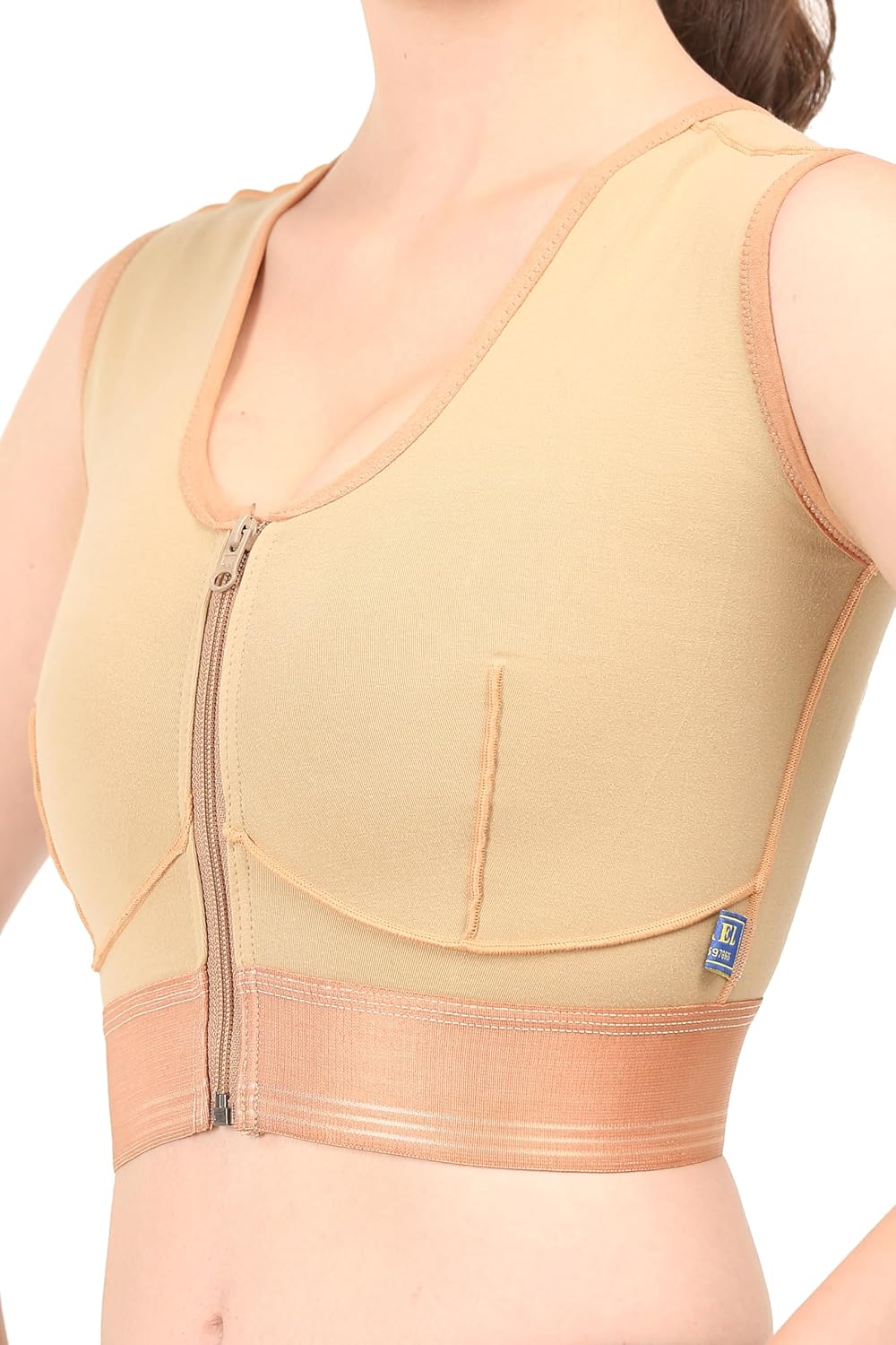 Post Surgical Medical Compression Bra || HIGH Compression || Cotton Fabric || Sports Bra || Breast Augmentation Bra || Surgical Recovery Supporter || Surgical Healing & Shape Retention || - Image 5