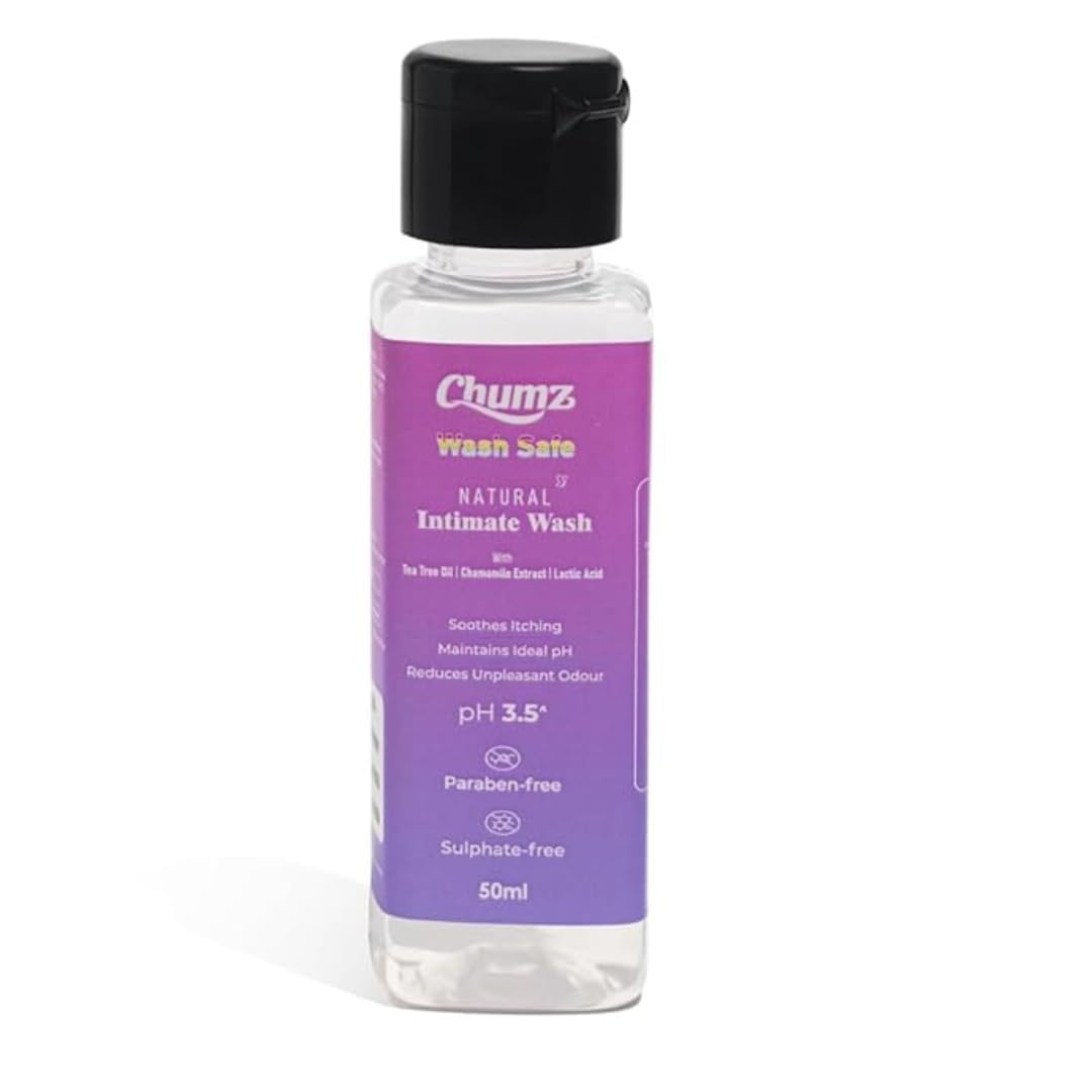Chumz Intimate Wash for Women 50ml | pH Balanced Vaginal Wash for Daily Intimate Care | Feminine Wash with Lactic Acid & Chamomile | Helps Prevent Odor, Itching & Dryness | Gentle Intimate Hygiene Wash for All Skin Types