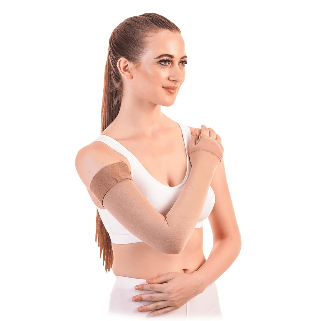 Lymphedema Arm Sleeve (Single) - Compression Stocking Recommended by Doctors, For Post-Mastecomy & Lymphoedema of Hand and Arm, Extra-Firm Graduated Compression (For Women & Men)