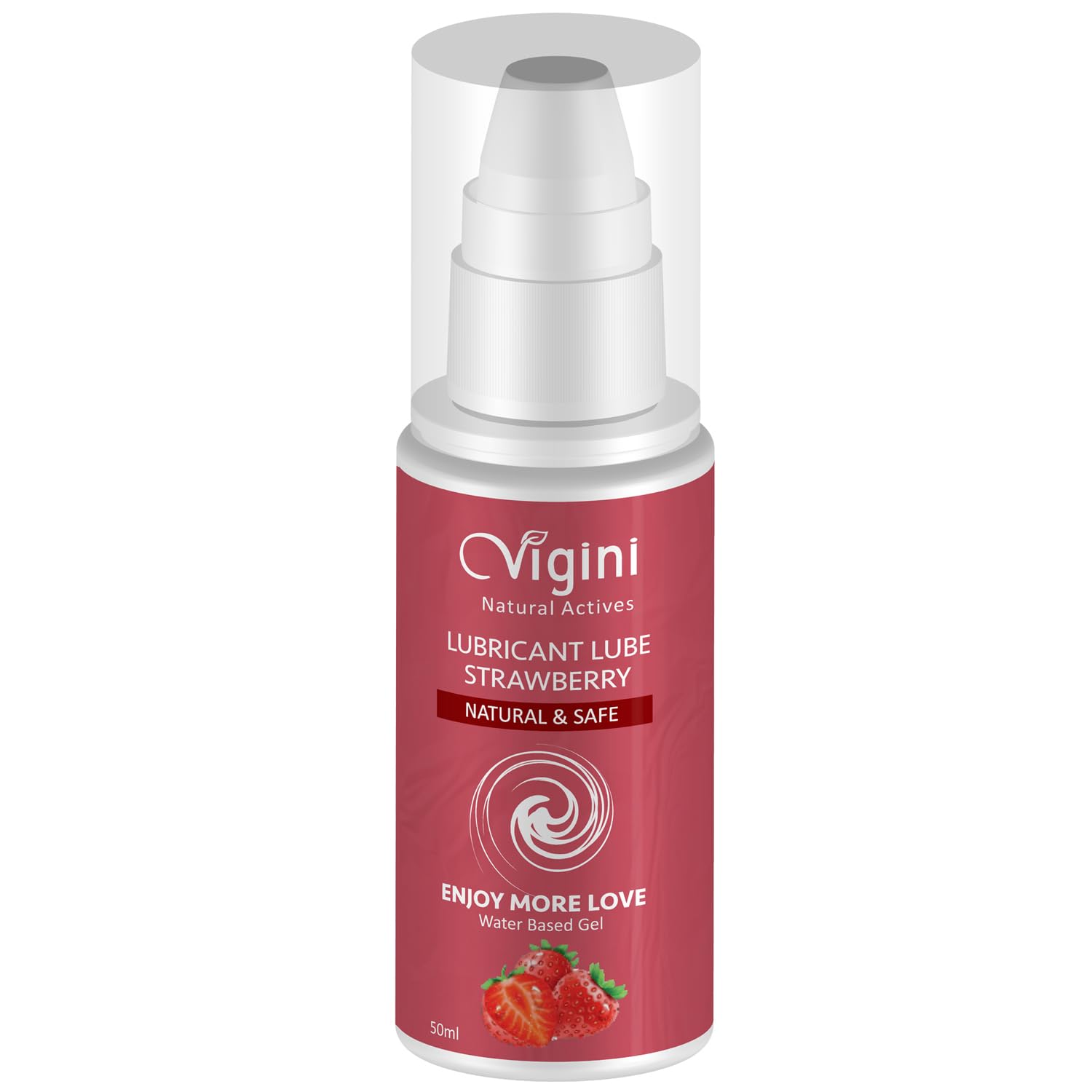 Vigini Silicone Free Water Based Premium Personal Lubricant Lube for Privacy Strawberry Flavor Men Women, Skin Friendly No Added Colors Non Staining Washable Non-Greasy & Sticky No Side Effects 50ml