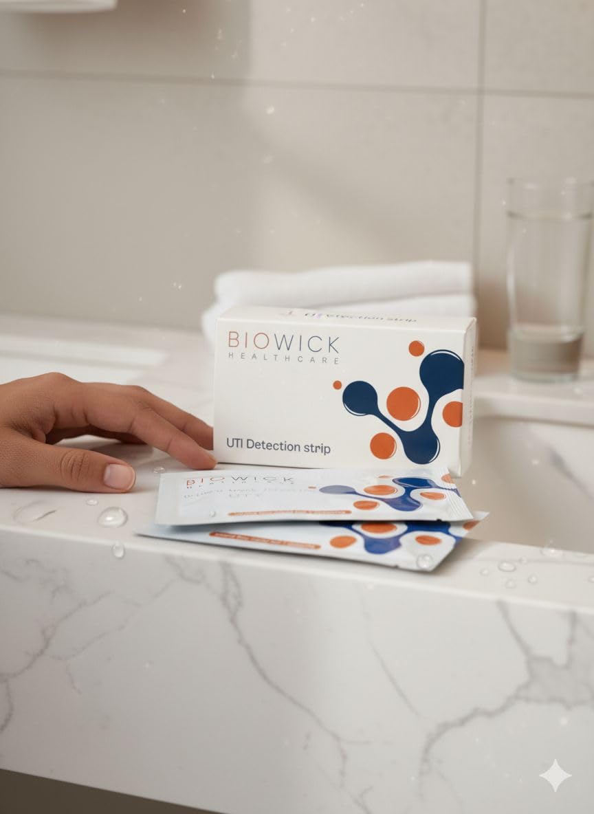 Biowick UTI Home Test Kit | 3 Urine Test Strips | Early UTI Detection at Home | Clinically Tested | Tests Leukocytes & Nitrites | Hygienic & Accurate | Self-Testing Kit | Ideal for Women & Seniors - Image 7