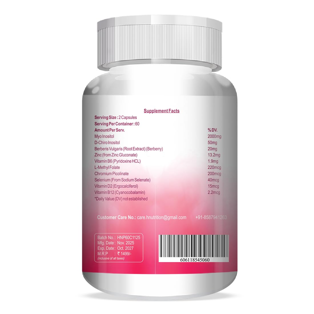 Healthy Nutrition PCOS Capsules – Hormonal Balance Support for Women | Promotes Natural Ovulation, Menstrual Cycle Regularity & Metabolic Health | 60 Vegetarian Capsules - Image 7