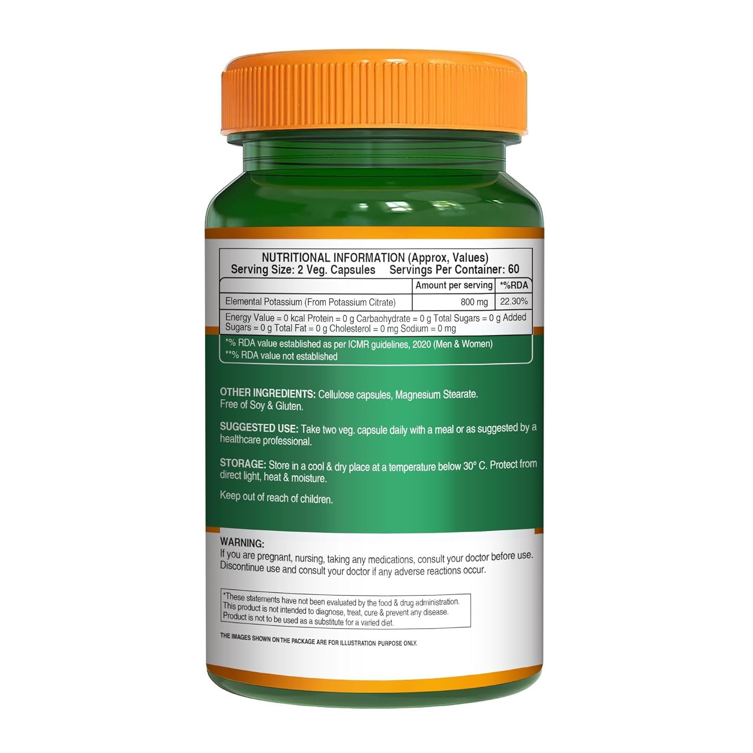 Pure Nutrition Potassium Citrate 800mg - 120 Veg Capsules | Promotes Nerve, Muscle, Joint & Bone Health | Supports Kidney Function & pH Balance | Boosts Electrolyte Levels for Hydration & Overall Wellness | 100% Vegetarian Supplement - Image 2
