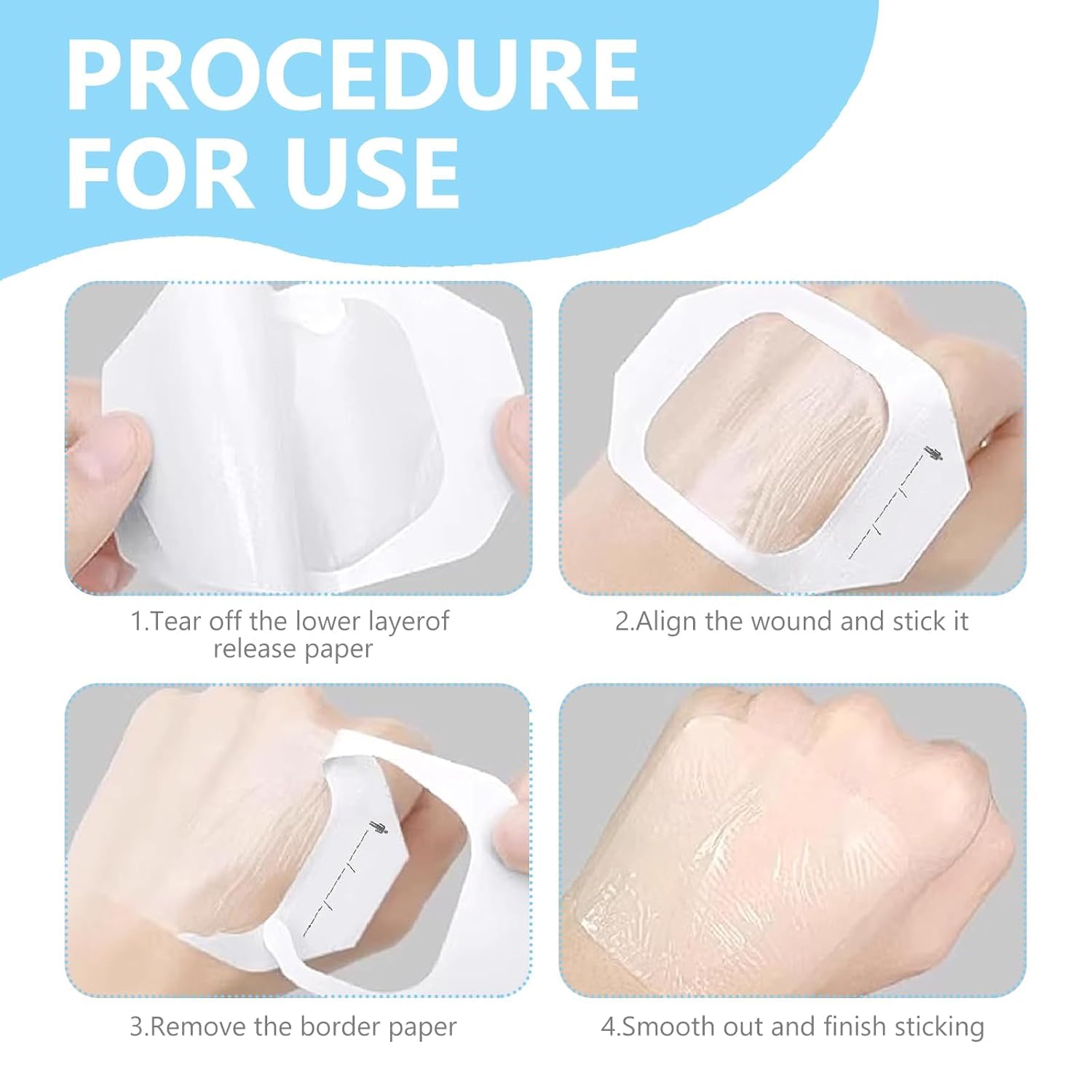 10 Pcs Waterproof Bandage, Waterproof Dressings, Waterproof Dressing for Wound Protection, Tattoo Care, Athletes, Band Aid, Hydrocolloid Tape, Band Aid Washproof - Image 4