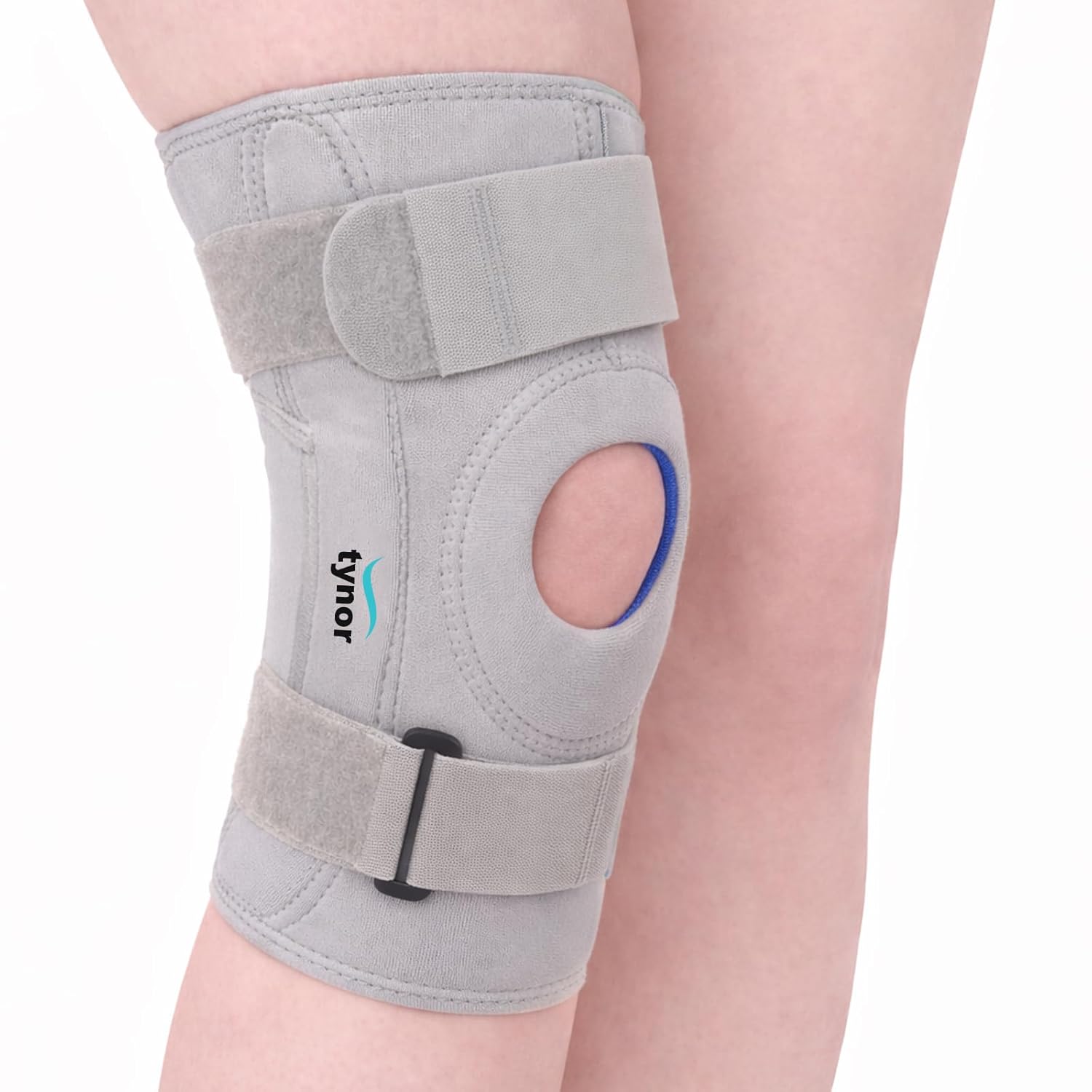 Tynor Knee Support Hinged (Neoprene), for Joint Stability & Pain Relief | for Sports, Gym Supports Injury Recovery | Durable & Comfortable, For Men & Women | 1 Unit (Grey, Medium)