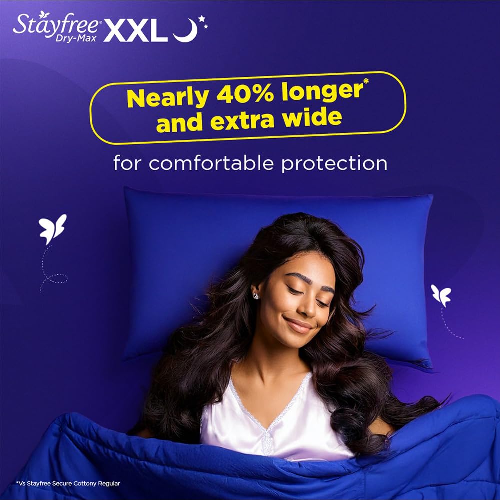 Stayfree Dry Max All Night XXl Dry Cover Sanitary Pads For Women With Wings, 42 Pieces Pack Of 1 - Image 5