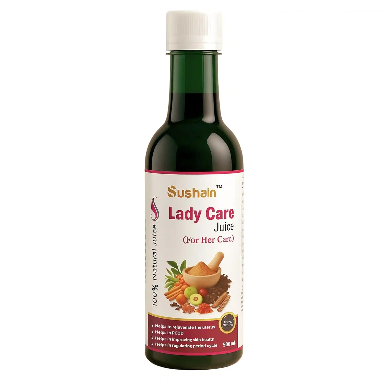 Sushain Lady Care Women Wellness Juice 1000ml | PCOS & PCOD Support Herbal She Care Juice | Hormonal Balance Supplement for Women | Period Pain Relief - Image 2