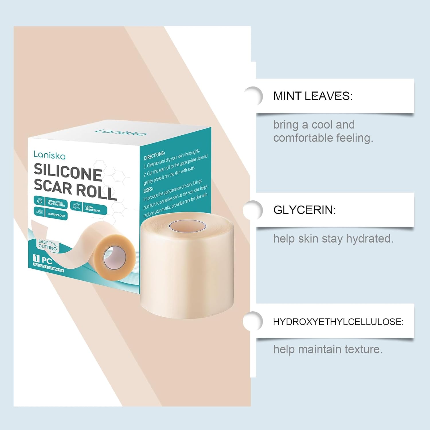 Hydrocolloid Roll, Medical Grade Hydrocolloid Dressing Roll, Advanced Wound Care Management, Surgical Scar Treatment, Blister Prevention, Acne Spot Treatment, 4 X 1.5 Meter Skin Care Tape 1 Box - Image 5