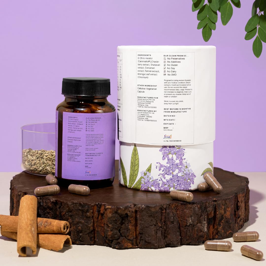Earthful PCOS Balance Capsules | 100% Plant Based | Hormonal Support with Shatavari & Cinnamon | Inositol, Chasteberry To Regulate Cycles, Fight Acne Naturally & Balance PCOS | 30 Capsules - Image 9