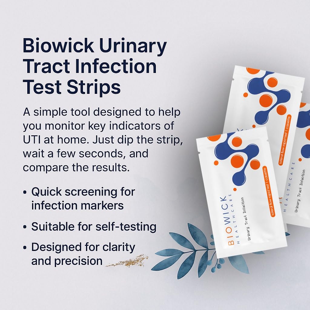 Biowick UTI Home Test Kit | 3 Urine Test Strips | Early UTI Detection at Home | Clinically Tested | Tests Leukocytes & Nitrites | Hygienic & Accurate | Self-Testing Kit | Ideal for Women & Seniors - Image 5