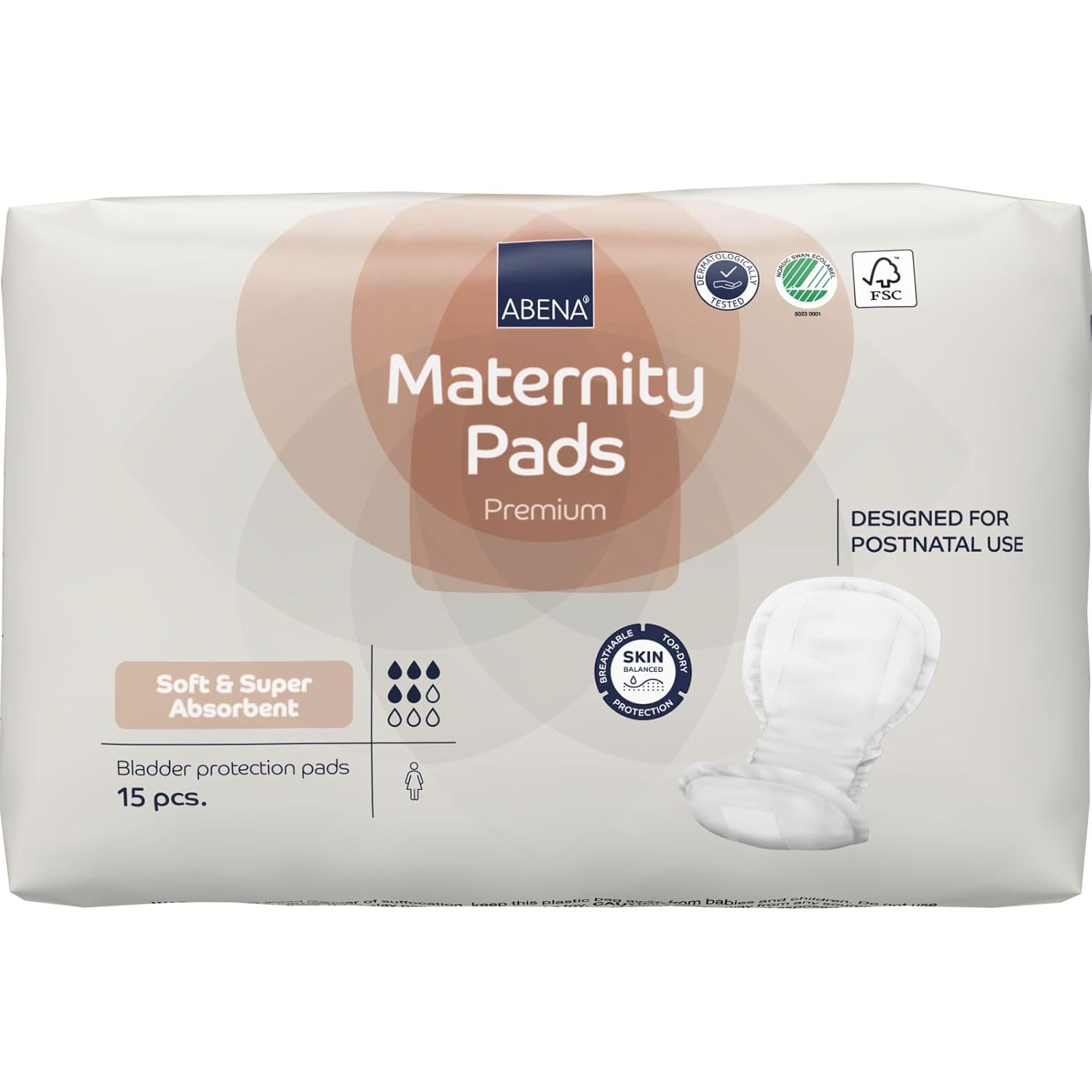 Abena Premium Maternity Pads for Women Super Absorption, Soft Disposable Pads, Breathable and Skin Friendly for After-Delivery Incontinence, Postpartum Essentials, Maternity Pads After Birth, 15 Count - Image 2