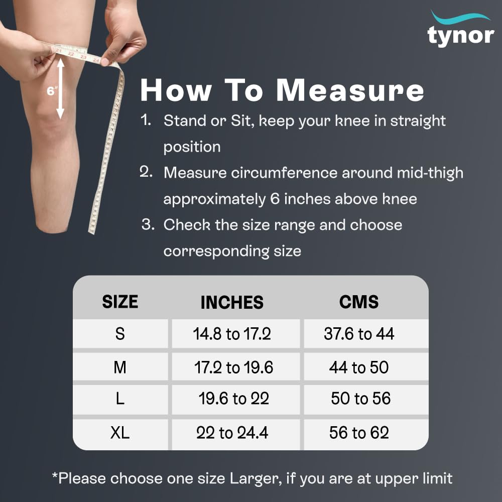 Tynor Knee Support Hinged (Neoprene), for Joint Stability & Pain Relief | for Sports, Gym Supports Injury Recovery | Durable & Comfortable, For Men & Women | 1 Unit (Grey, Medium) - Image 5