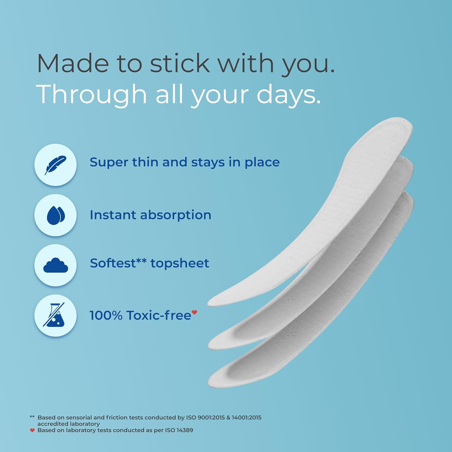 Nua Everyday Comfort Panty Liner for Women Daily Use | Pack of 40 liners 190mm | For White Discharge, Spotting & Non Period Leakages | Individually Wrapped | Zero Irritation | Super-thin | Stays in Place | Instant Absorption | Softest Top sheet | 100% Toxic-Free | Panty Liner Pads Sanitary Napkins - Image 4