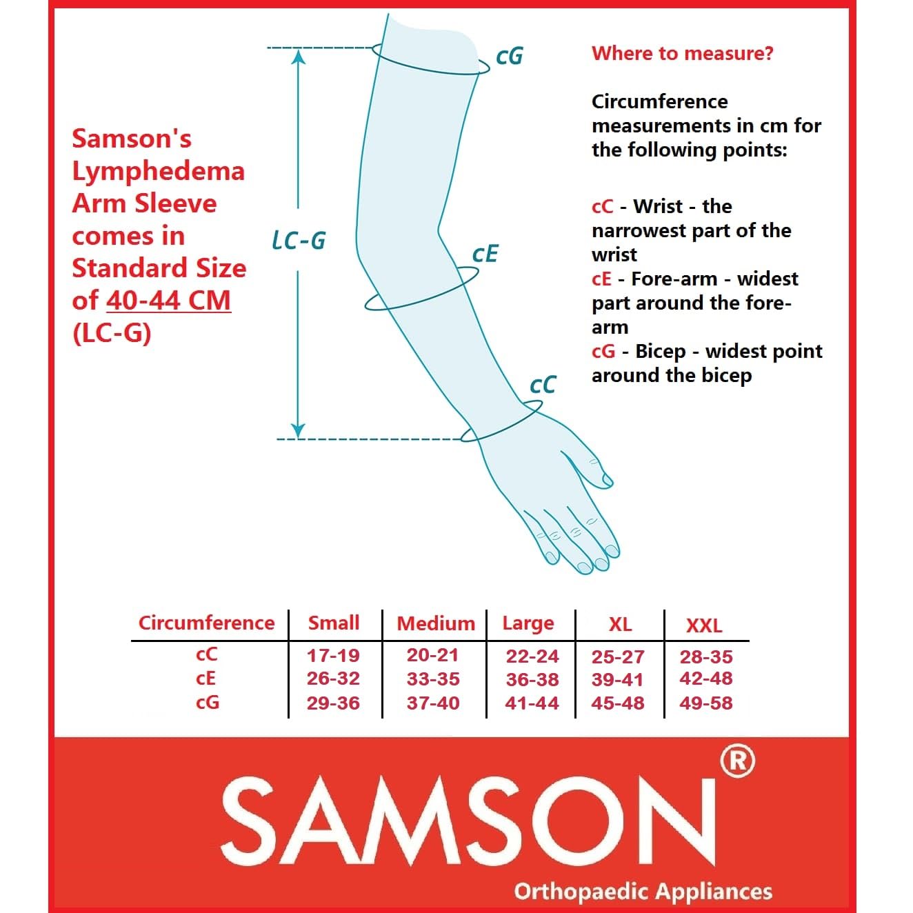 Lymphedema Arm Sleeve (Single) - Compression Stocking Recommended by Doctors, For Post-Mastecomy & Lymphoedema of Hand and Arm, Extra-Firm Graduated Compression (For Women & Men) - Image 4