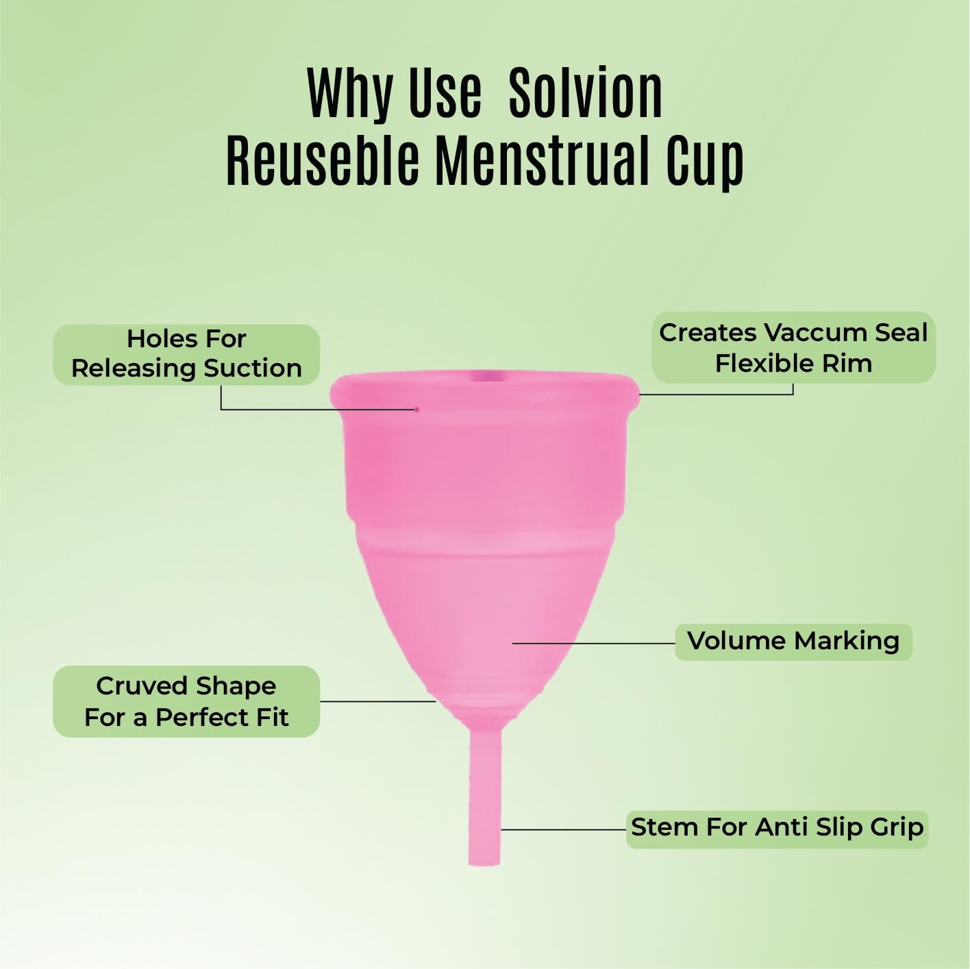Reusable Menstrual Cup for Women | FDA Approved | Made of Ultra Soft 100% Medical Grade Silicone | Odour, Rash & Itch-Free Period | Leak-Proof Protection for 8-10 Hours, Pack of- 1 - Image 9