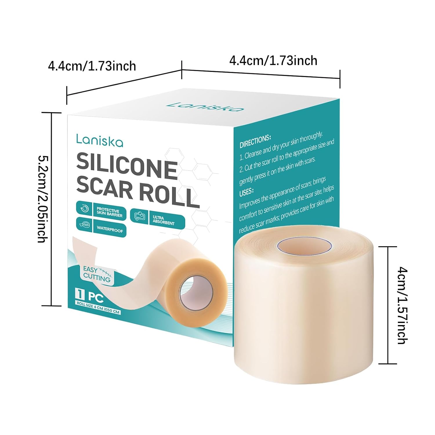 Hydrocolloid Roll, Medical Grade Hydrocolloid Dressing Roll, Advanced Wound Care Management, Surgical Scar Treatment, Blister Prevention, Acne Spot Treatment, 4 X 1.5 Meter Skin Care Tape 1 Box - Image 7