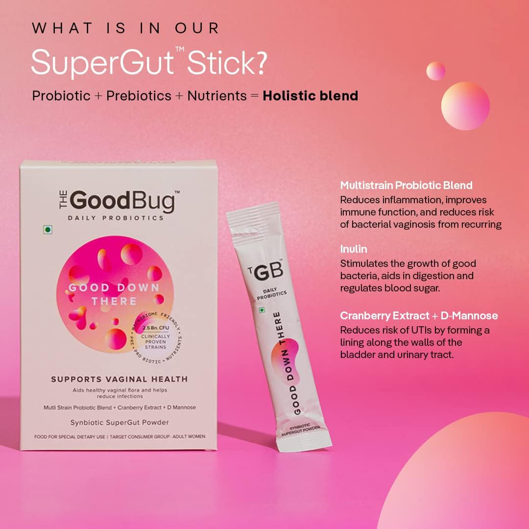 The Good Bug Good Down There Supergut Powder For Women | Pre & Probiotic Supplement That Helps Reduce Utis & Other Vaginal Infections | 60 Days Pack - Image 3