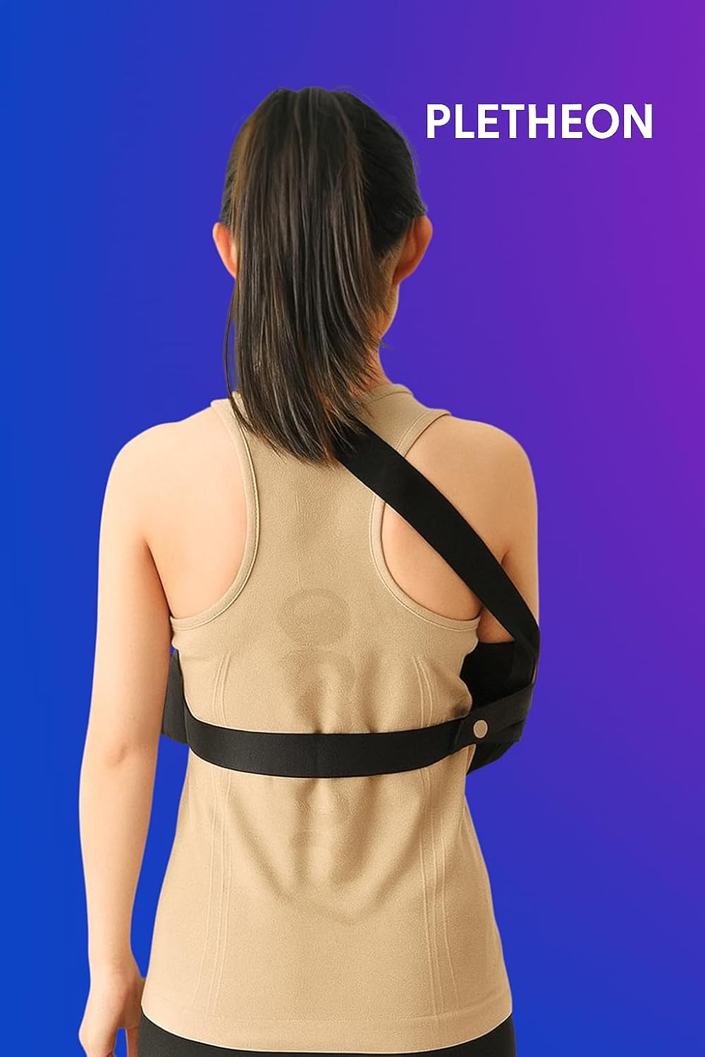 PLETHEON Arm Sling for Arm & Shoulder Support, Adjustable Forearm Sling for Fracture, Injury & Post Surgery Recovery, Breathable & Lightweight, Black, Neoprene (ADULT) - Image 4
