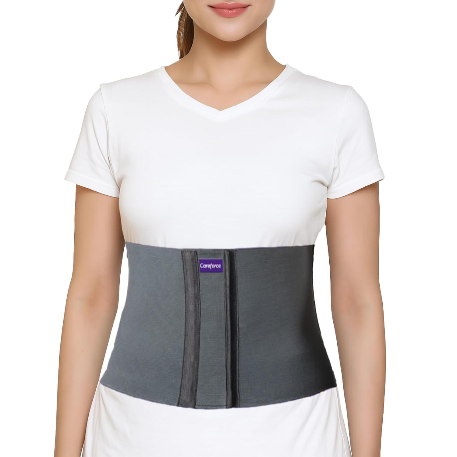 Careforce - The Force Behind Your Health Careforce Postpartum Abdominal Belt After Delivery C Section Abdomen Binder for Women Post Pregnancy Tummy Reduction Belly Support Band Grey M 32 36 velcro