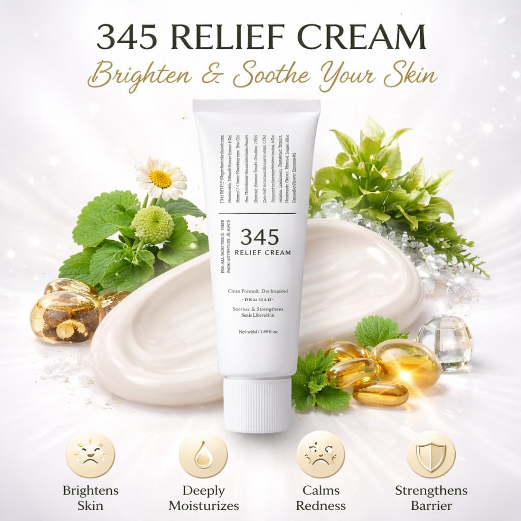 345 Relief Cream for Sensitive Skin | Barrier Repair Moisturizing Cream | Hydrating & Soothing Formula for Dry, Irritated Skin | Lightweight Daily Face Cream, 50Ml - Image 2