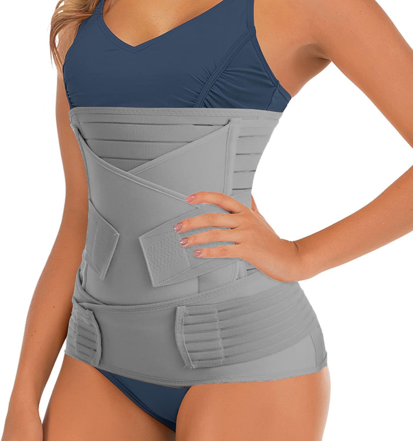 Sifoz Neoprene 3 in 1 Postpartum Support & Recovery Belly Belt for Women | Free Size Abdominal, Waist & Lower Back Support Belt After Delivery & C-Section | Tummy Reduction & Slimming Belt Black
