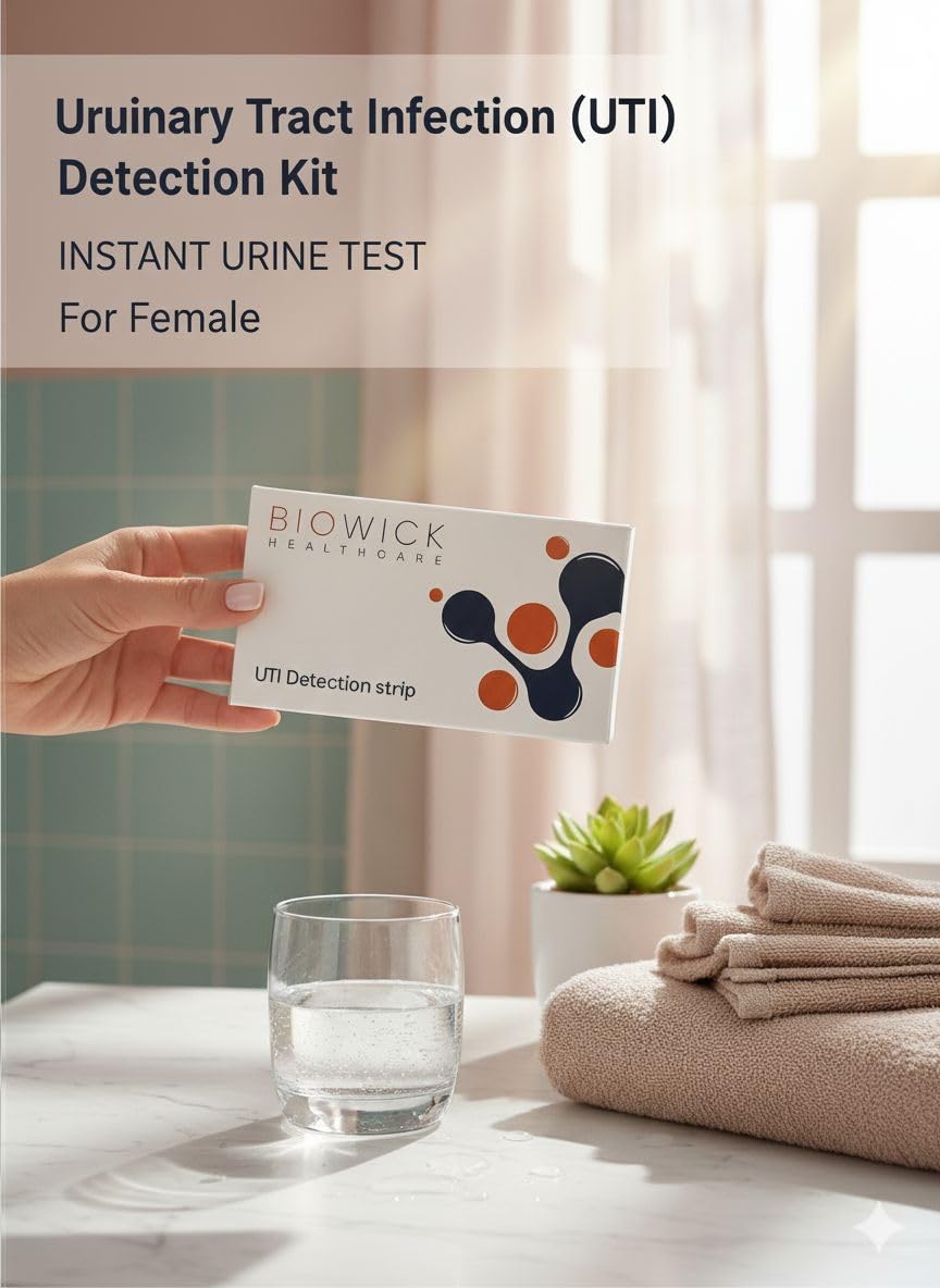 Biowick UTI Home Test Kit | 3 Urine Test Strips | Early UTI Detection at Home | Clinically Tested | Tests Leukocytes & Nitrites | Hygienic & Accurate | Self-Testing Kit | Ideal for Women & Seniors - Image 2