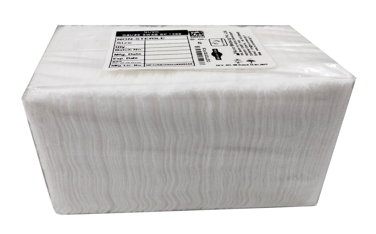 Medical Gauze Swab - 10x10cm, 12-Ply Absorbent Pads for Wound Care & Surgical Dressing - 100 Pcs Non-Sterile Type-20 Cotton Sponges