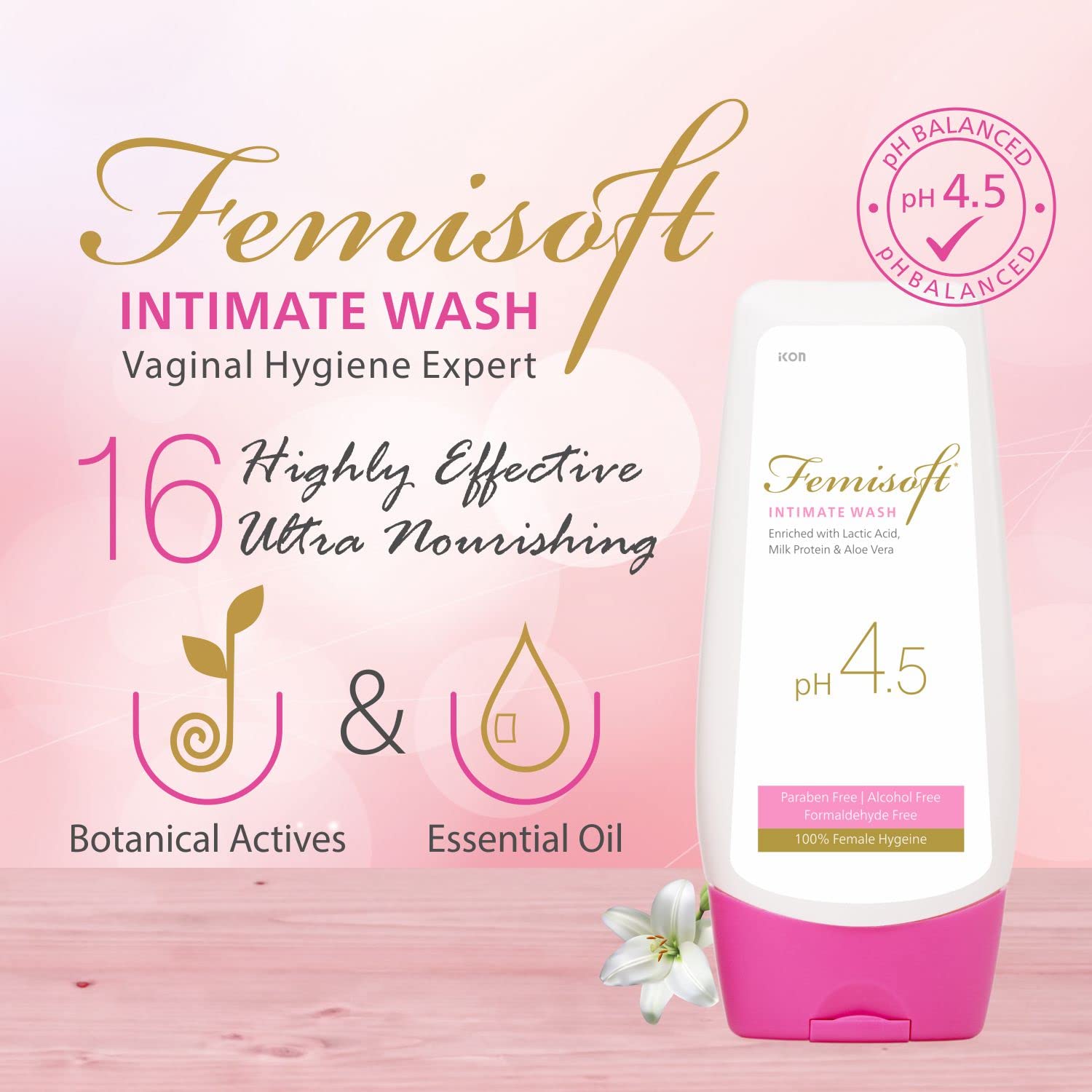 Femisoft Intimate Wash for Women | Gentle Daily Hygiene Cleanser | pH Balanced Formula | Soothing & Freshness Care 100 ml (100 ml) - Image 3