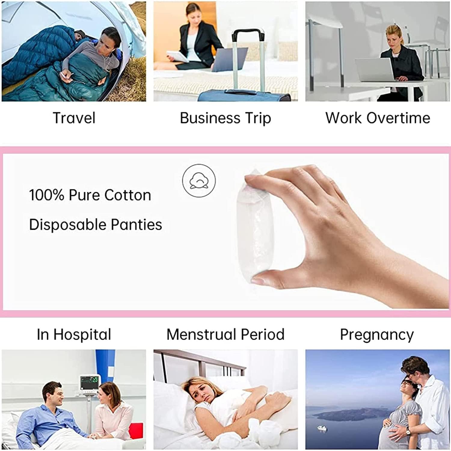 Disposable Panties for Women Travel Maternity Spa Saloon Innerwear use and Throw Panty Disposable Panty (Pack of 10) White - Image 4