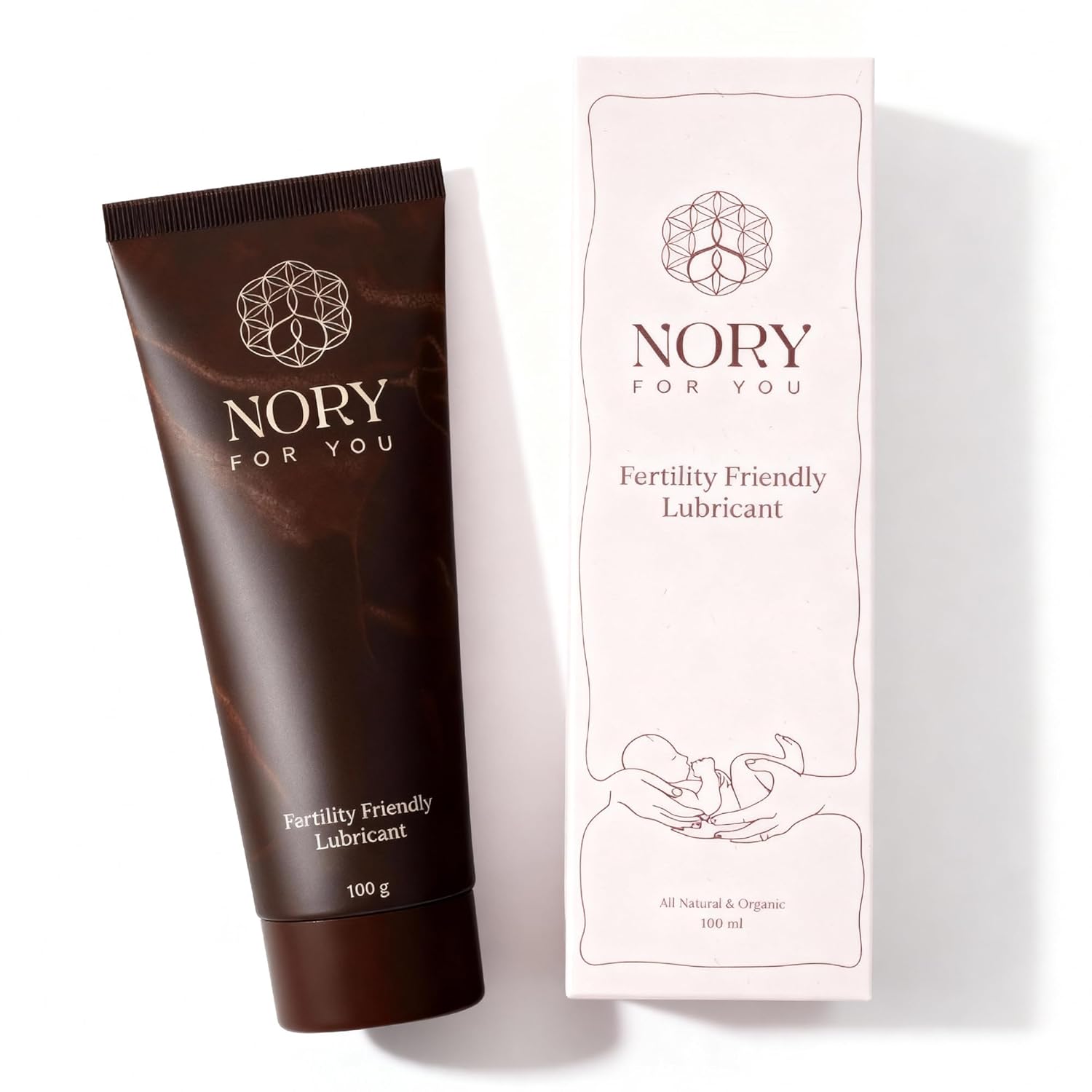 Nory India's First Fertility Friendly Personal Water Based Lube (100gm) Organic, Non-Staining Aloe Vera Lubricant Gel for Privacy, Natural Luber for Men & Women
