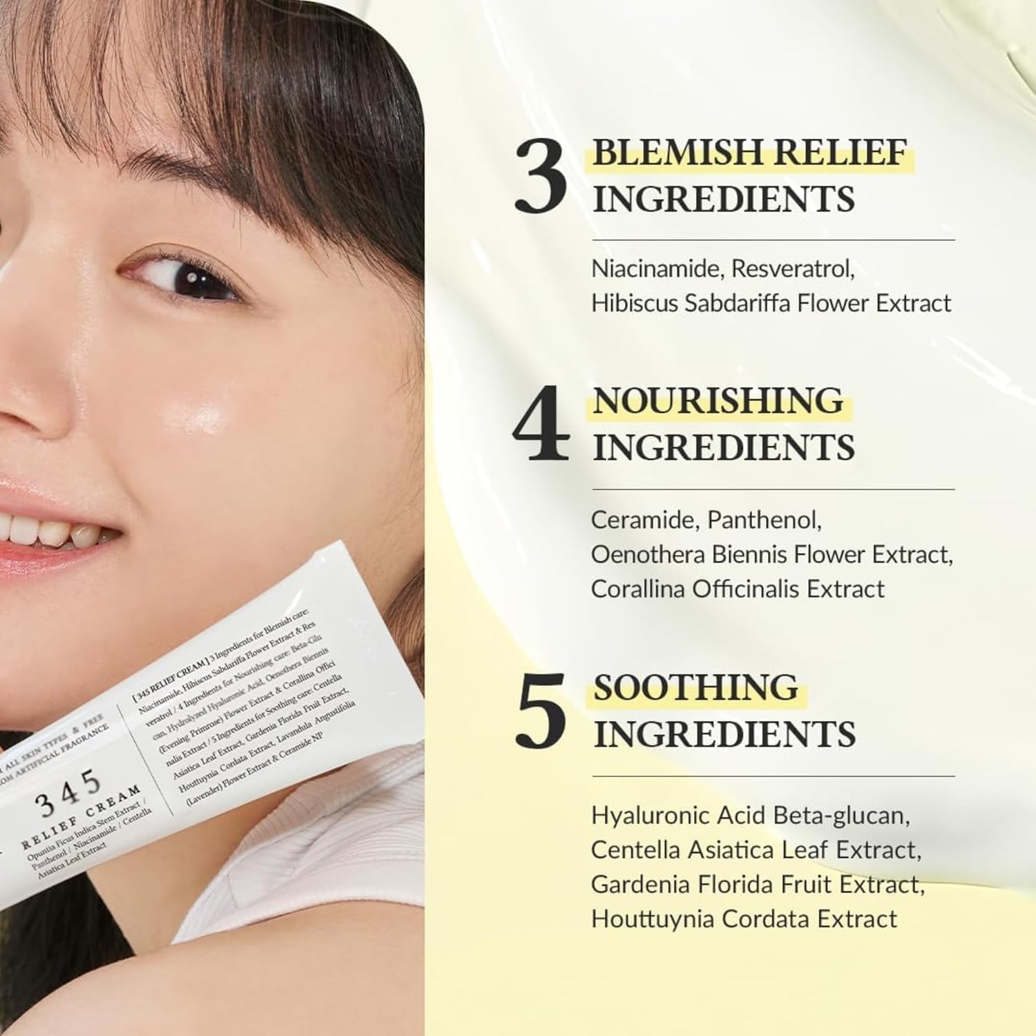 345 Relief Cream for Sensitive Skin | Barrier Repair Moisturizing Cream | Hydrating & Soothing Formula for Dry, Irritated Skin - Image 3
