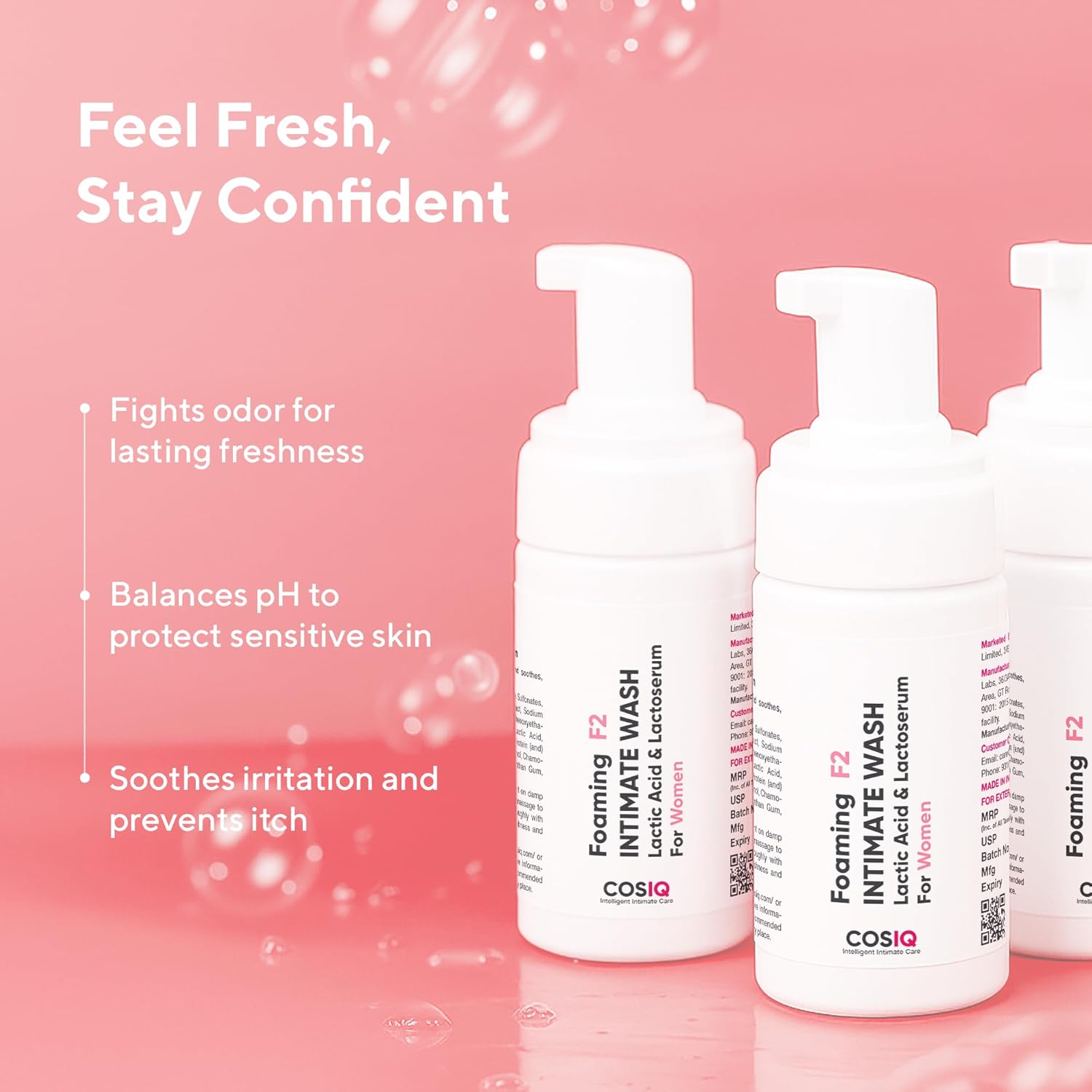 Cos-IQ Brightening Intimate Wash for Women, 100ml | Hygiene Wash with Lactic Acid & Lactoserum | Vaginal Wash, Prevents Itching, Irritation & Dryness, Suitable For All Skin Types - Image 3