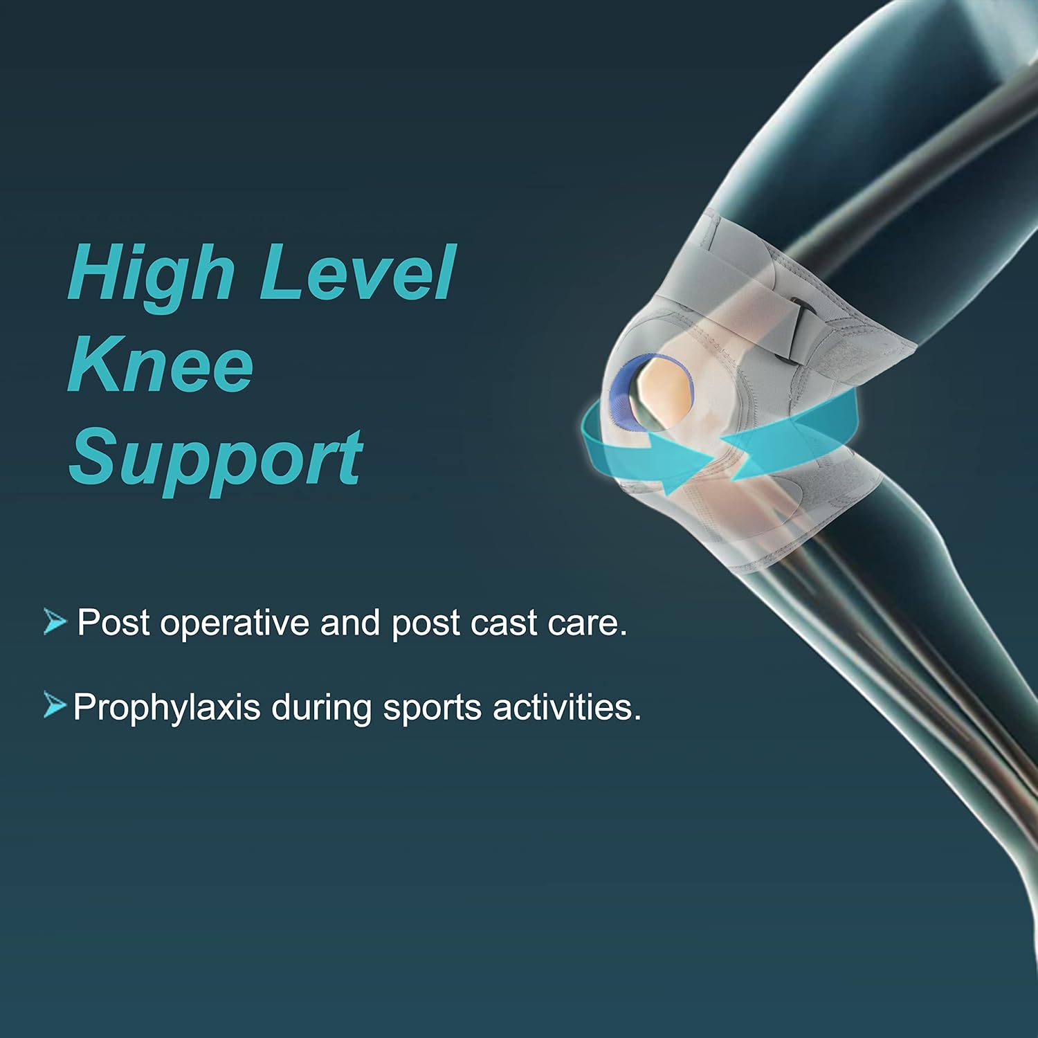 Tynor Knee Support Hinged (Neoprene), for Joint Stability & Pain Relief | for Sports, Gym Supports Injury Recovery | Durable & Comfortable, For Men & Women | 1 Unit (Grey, Medium) - Image 2