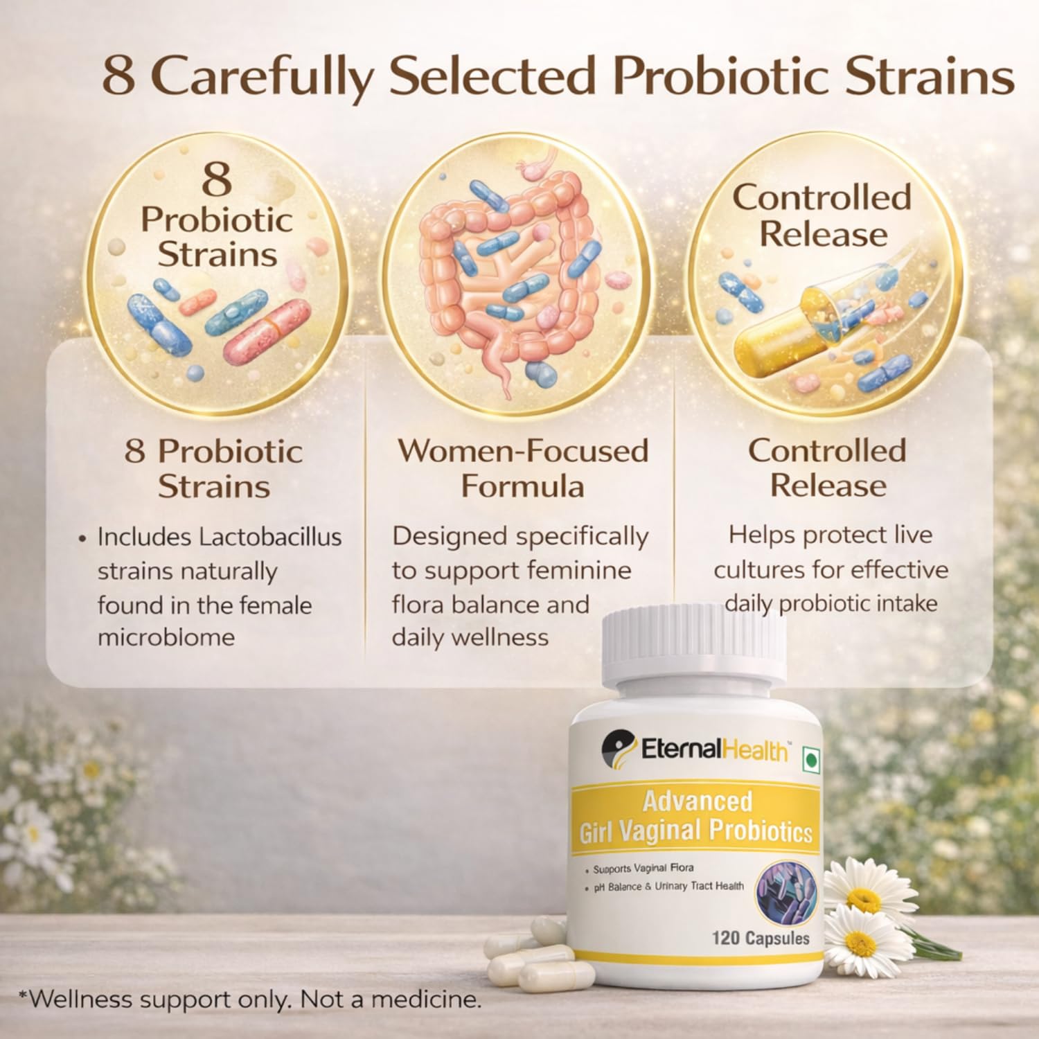 EternalHealth Advanced Girl Vaginal Probiotics - 120 Capsules - Women's Probiotic Supports & Maintains Vaginal Flora & Urinary Tract Health - Feminine Health Balance pH Levels - Dairy & Gluten-Free - Image 6