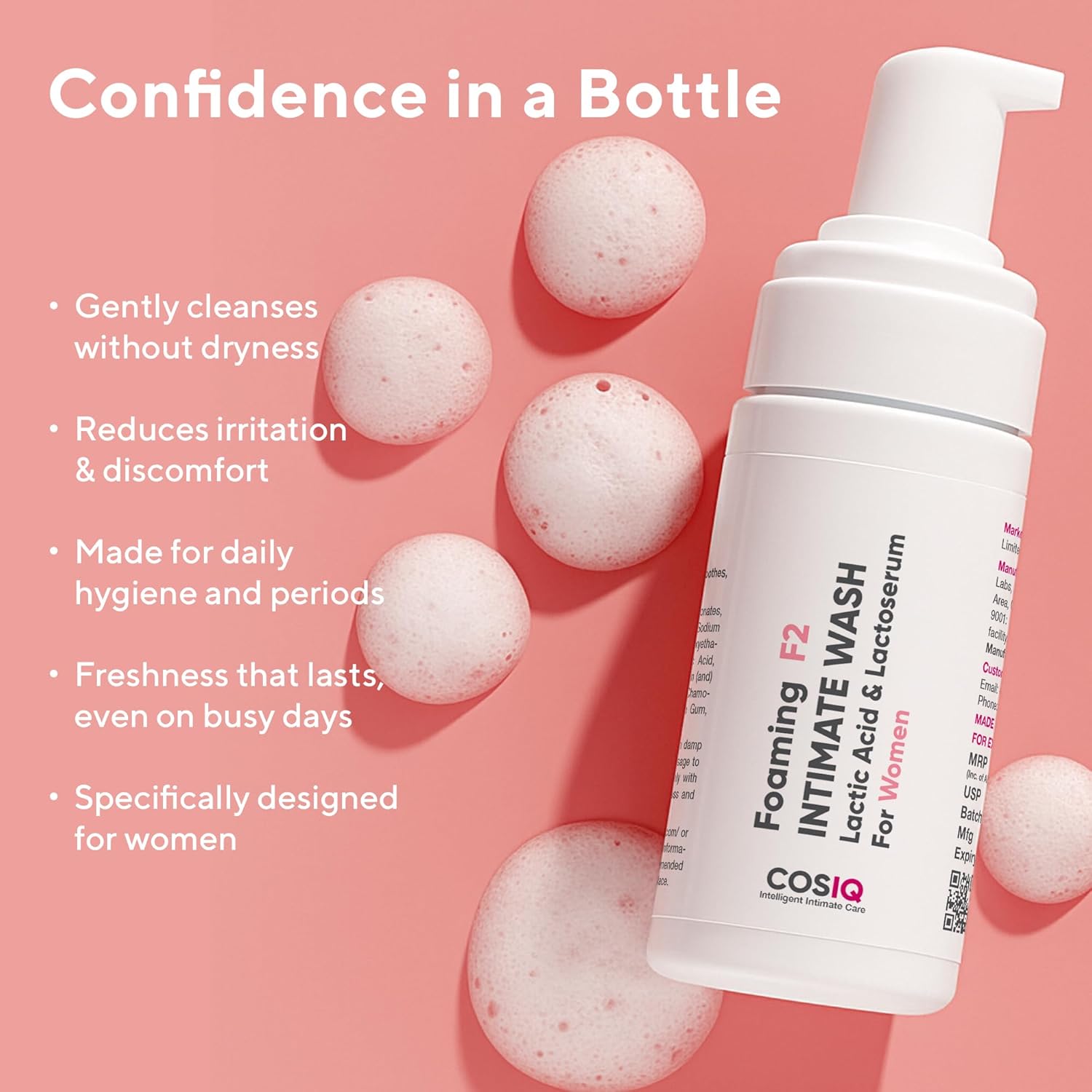 Cos-IQ Brightening Intimate Wash for Women, 100ml | Hygiene Wash with Lactic Acid & Lactoserum | Vaginal Wash, Prevents Itching, Irritation & Dryness, Suitable For All Skin Types - Image 5