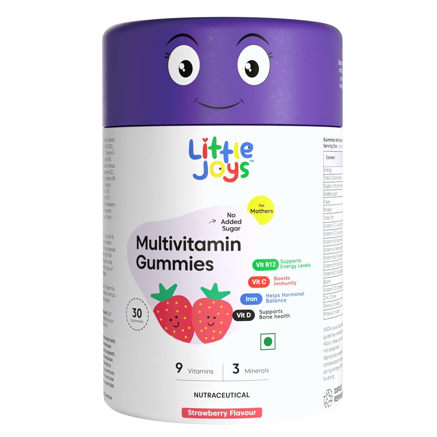 Little Joys Multivitamin For Women | 30 Day Pack | With Vitamin C, E, A, B12 D3 & B6 | Biotin, Iron, Zinc & Potassium | Boosts Immunity, Supports Bone Health & Maintains Energy Levels