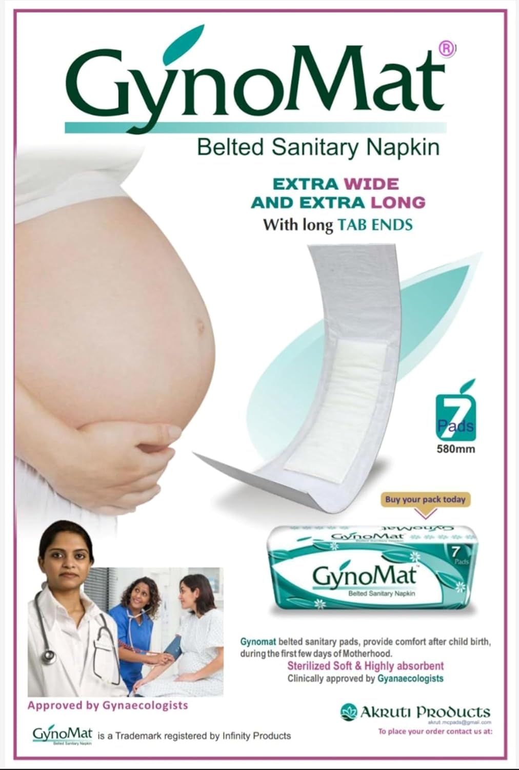 Maternity Pads with adjustable Belt | Extra Absorbent, Postpartum Use | 14 Pads | Pack of 2 Packet | Super Soft Wooden Pulp for Soft & Dryfeel Comfort after Childbirth - Image 2