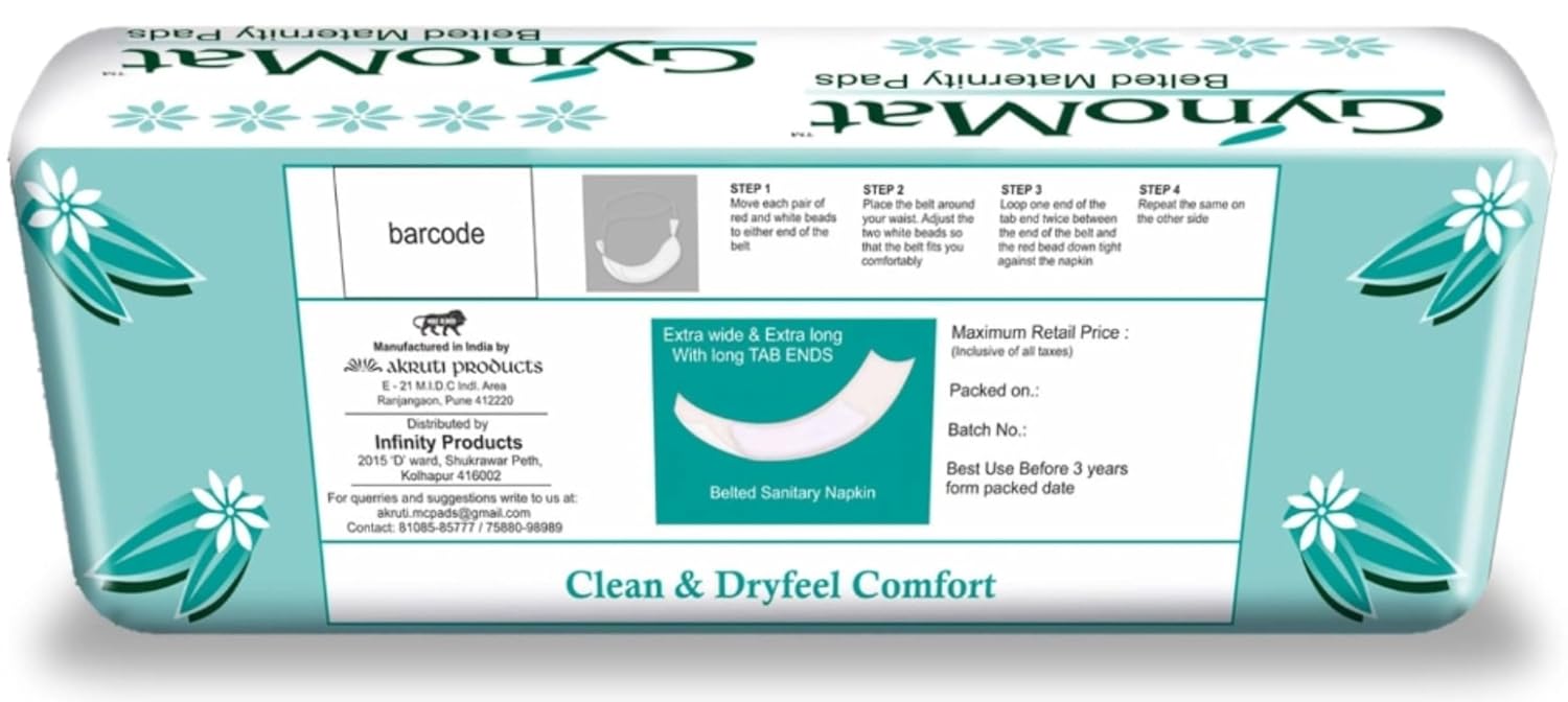 Maternity Pads with adjustable Belt | Extra Absorbent, Postpartum Use | 14 Pads | Pack of 2 Packet | Super Soft Wooden Pulp for Soft & Dryfeel Comfort after Childbirth - Image 4