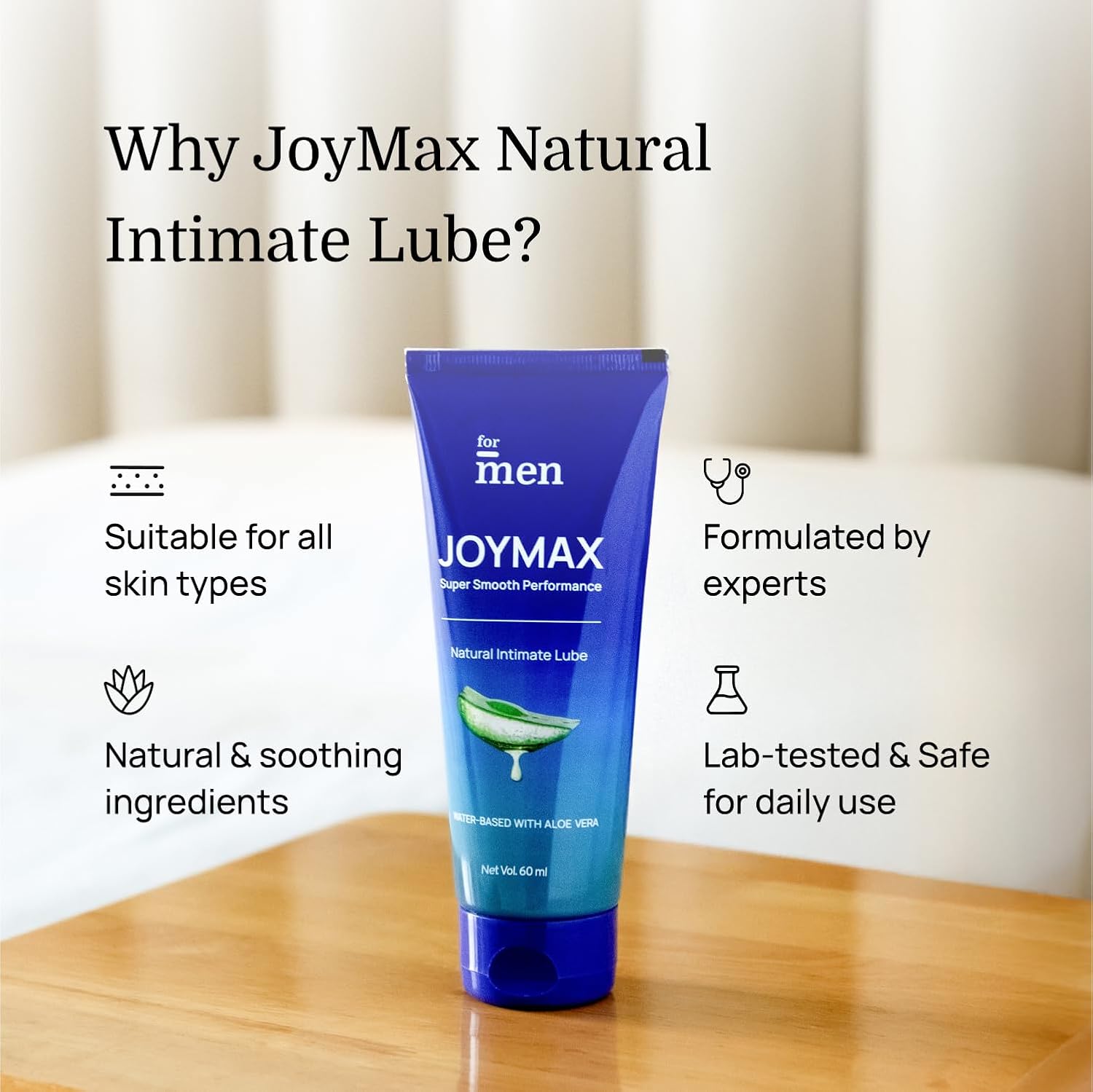 ForMen Water-Based Intimate Lube Gel with Aloe Vera | Lubricant Gel Men & Women | Non-Sticky, Long-Lasting, Anti-Stain & Skin-Friendly - 60 ml (Pack of 1) - Image 7