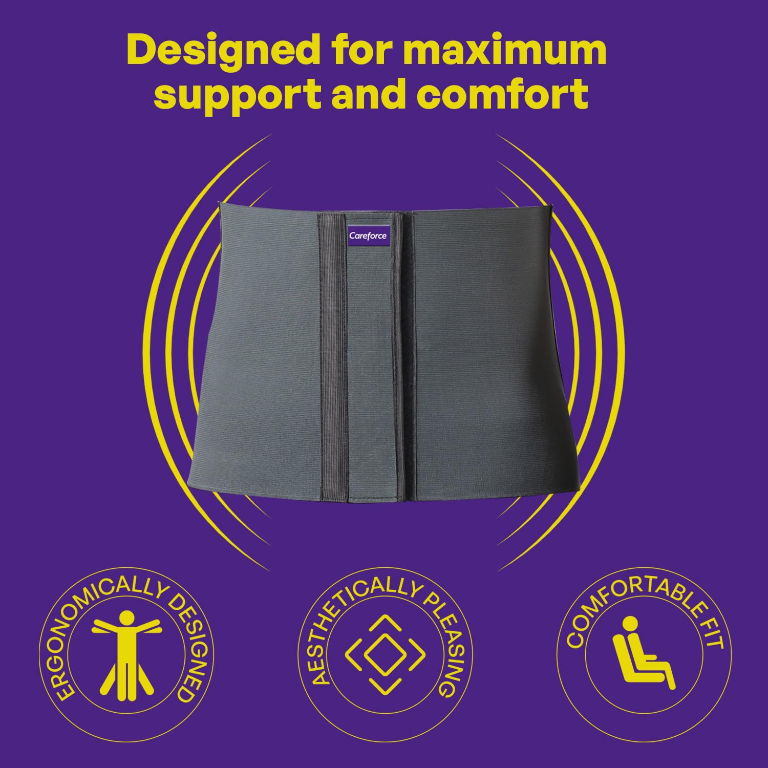 Careforce - The Force Behind Your Health Careforce Postpartum Abdominal Belt After Delivery C Section Abdomen Binder for Women Post Pregnancy Tummy Reduction Belly Support Band Grey M 32 36 velcro - Image 6