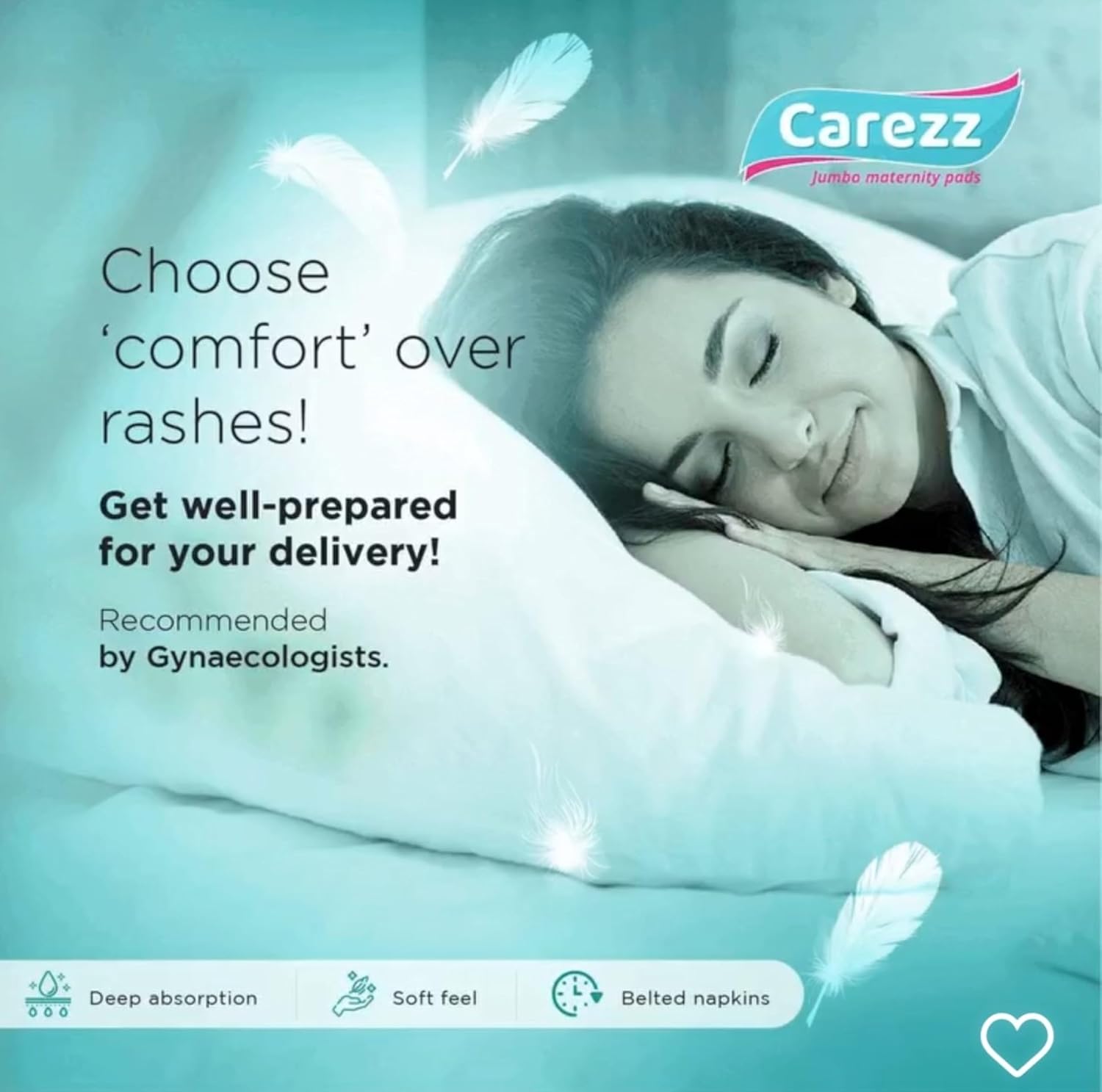 Carezz Cozy & Dryfeel Comfort Belted Maternity Sanitary Pads|7 Pads|Pack Of 1 Packet|Ultra Absorbent Disposable Thick Pad For Heavy Flow Protection|Postpartum Use For Women - Image 8