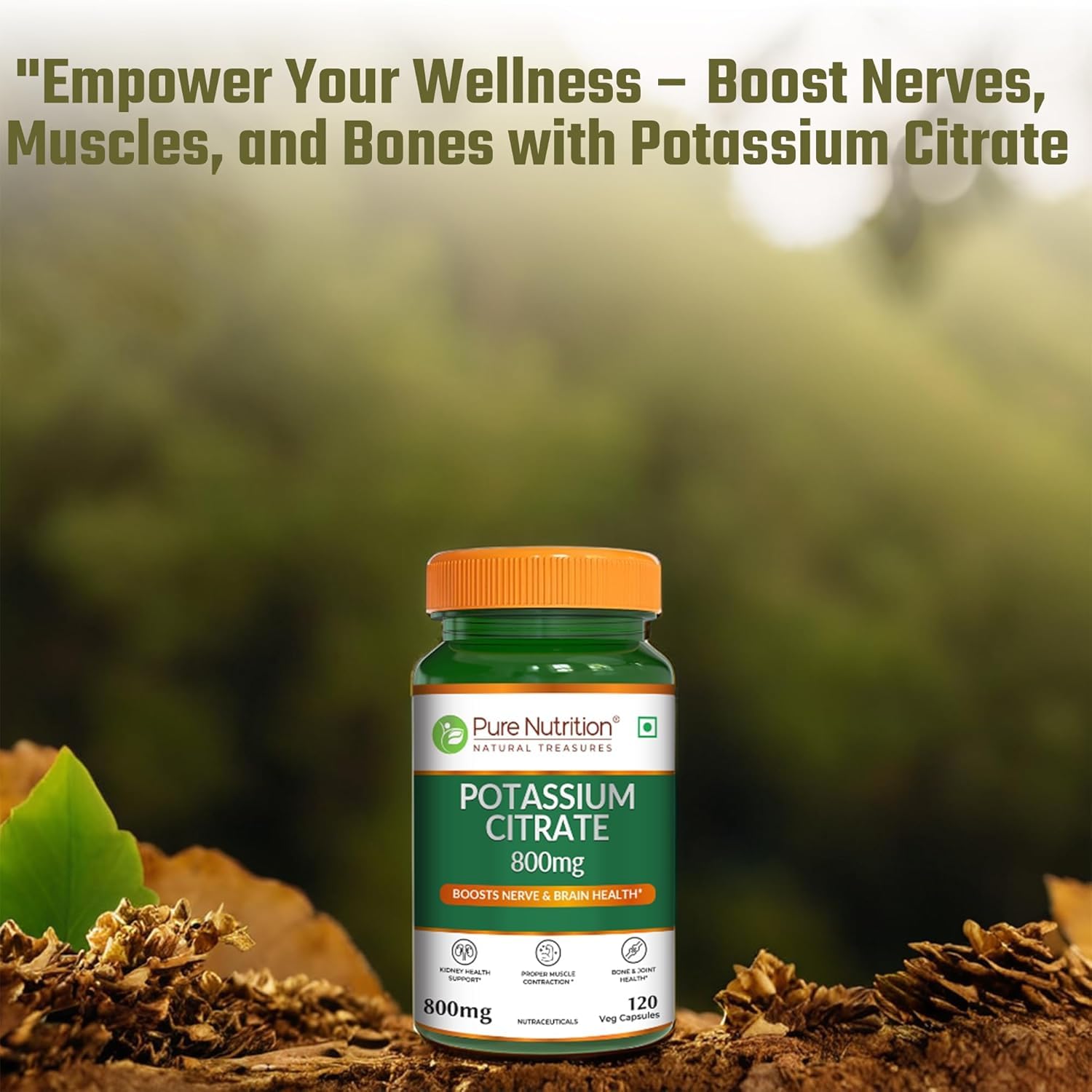 Pure Nutrition Potassium Citrate 800mg - 120 Veg Capsules | Promotes Nerve, Muscle, Joint & Bone Health | Supports Kidney Function & pH Balance | Boosts Electrolyte Levels for Hydration & Overall Wellness | 100% Vegetarian Supplement - Image 5